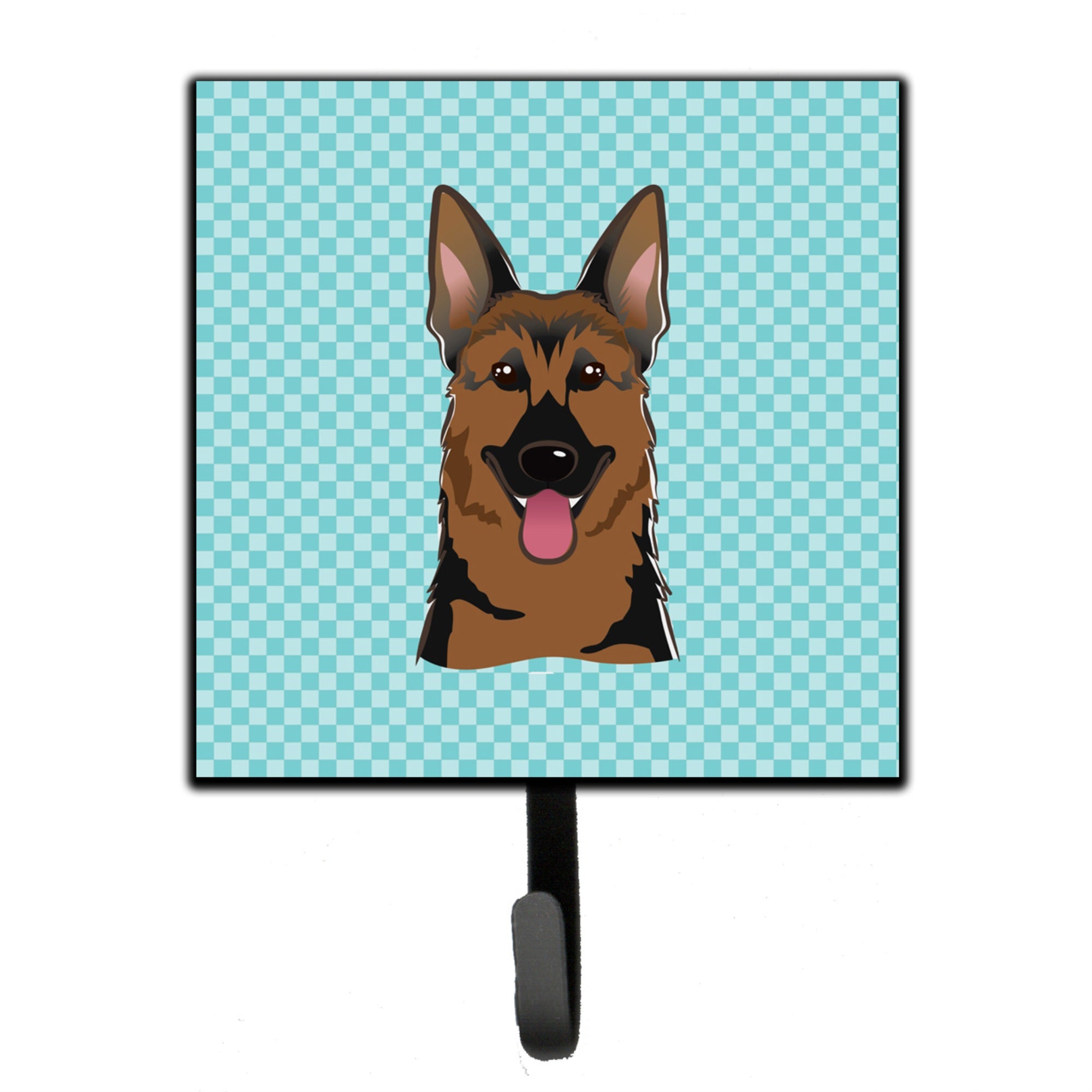 Caroline'S Treasures Bb1149Sh4 Checkerboard Blue German Shepherd Leash Or Key Holder, Small, Multicolor