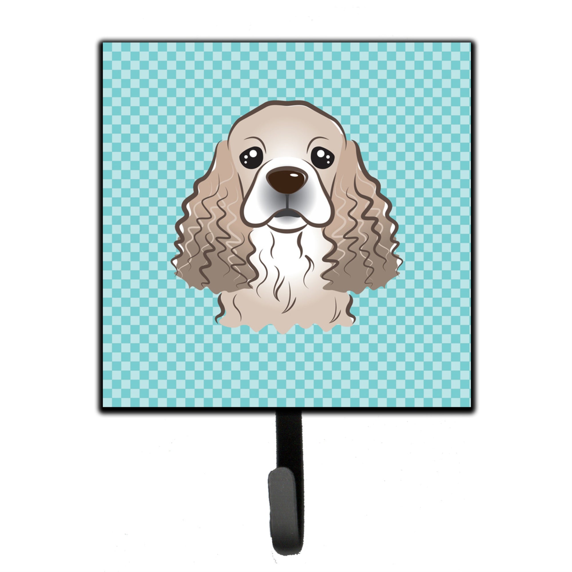 Caroline'S Treasures Bb1154Sh4 Checkerboard Blue Cocker Spaniel Leash Or Key Holder, Small, Multicolor