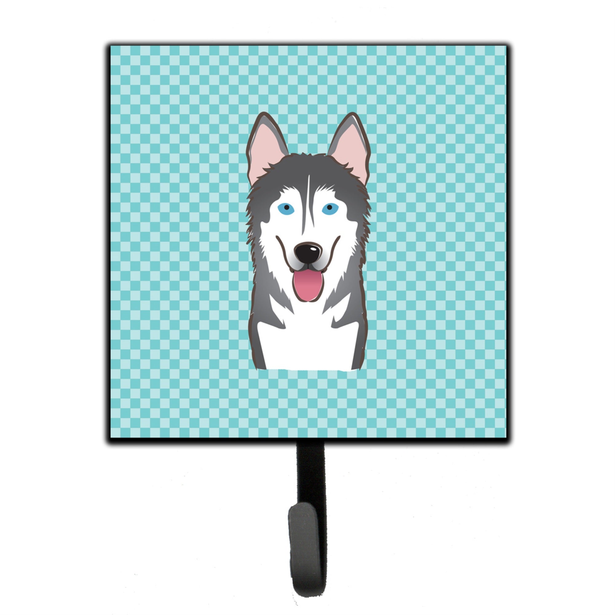Caroline'S Treasures Bb1156Sh4 Checkerboard Blue Alaskan Malamute Leash Or Key Holder, Small, Multicolor