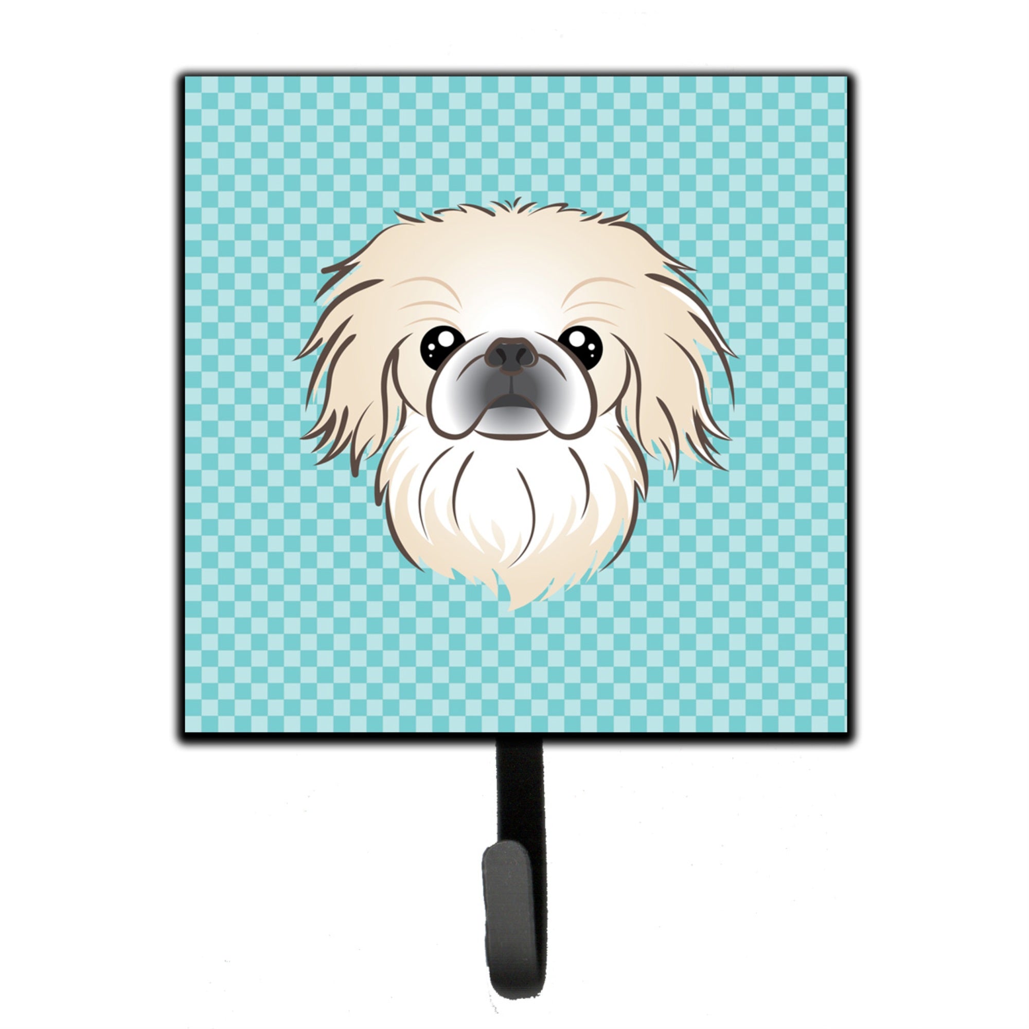 Caroline'S Treasures Bb1159Sh4 Checkerboard Blue Pekingese Leash Or Key Holder, Small, Multicolor