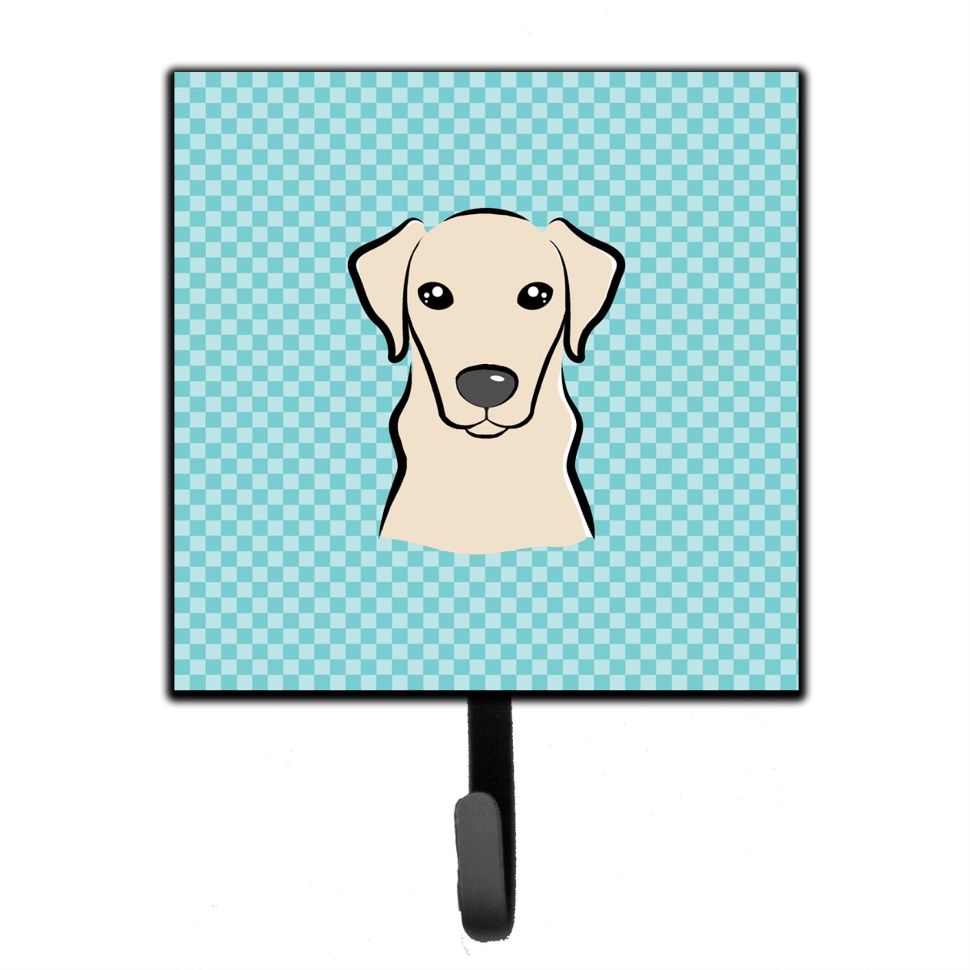 Caroline'S Treasures Bb1160Sh4 Checkerboard Blue Yellow Labrador Leash Or Key Holder, Small, Multicolor