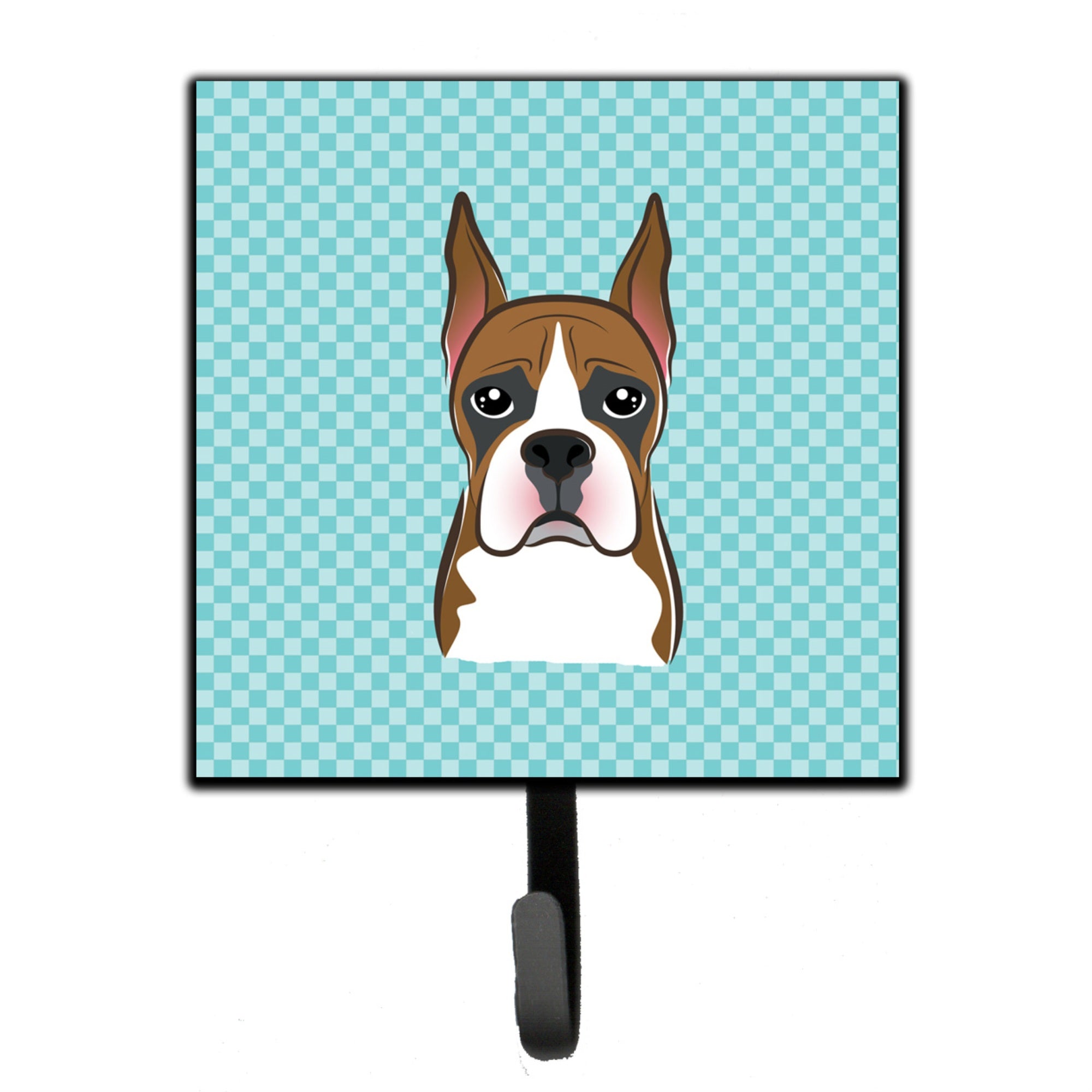 Caroline'S Treasures Bb1161Sh4 Checkerboard Blue Boxer Leash Or Key Holder, Small, Multicolor