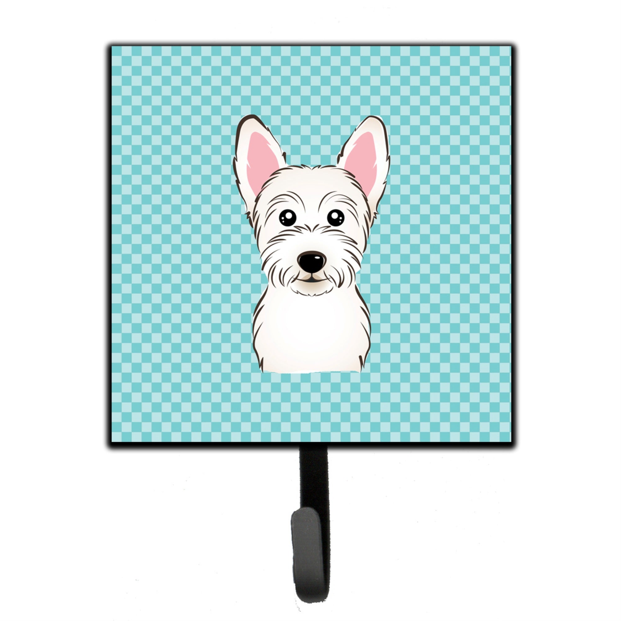 Caroline'S Treasures Bb1164Sh4 Checkerboard Blue Westie Leash Or Key Holder, Small, Multicolor
