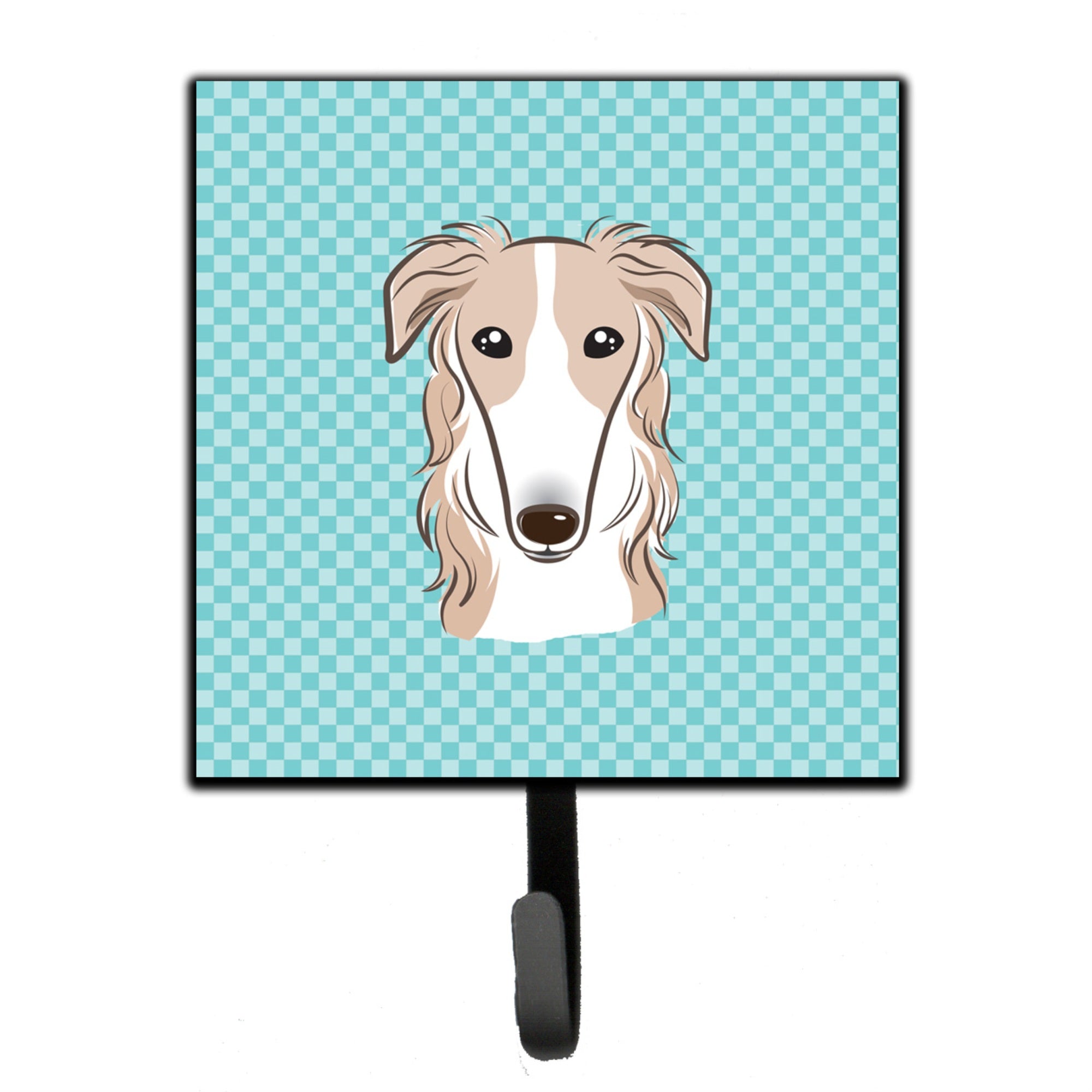 Caroline'S Treasures Bb1166Sh4 Checkerboard Blue Borzoi Leash Or Key Holder, Small, Multicolor