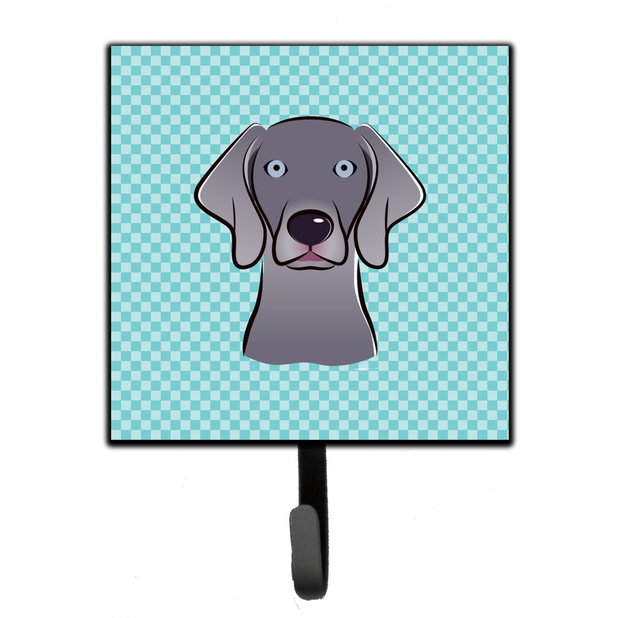 Caroline'S Treasures Bb1169Sh4 Checkerboard Blue Weimaraner Leash Or Key Holder, Small, Multicolor