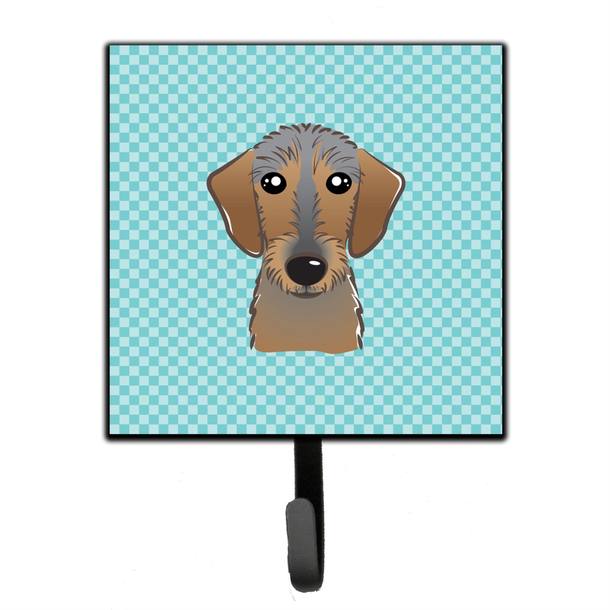 Caroline'S Treasures Bb1171Sh4 Checkerboard Blue Wirehaired Dachshund Leash Or Key Holder, Small, Multicolor