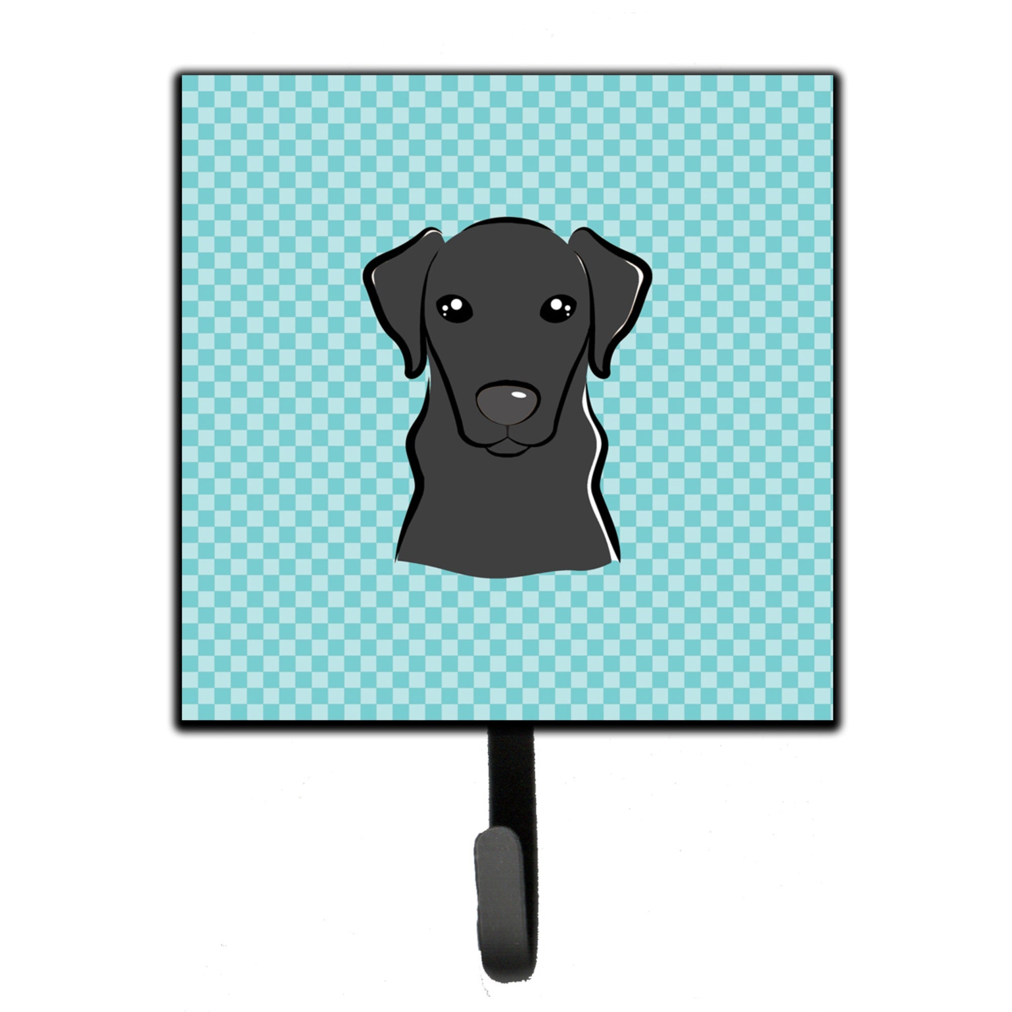 Caroline'S Treasures Bb1173Sh4 Checkerboard Blue Black Labrador Leash Or Key Holder, Small, Multicolor