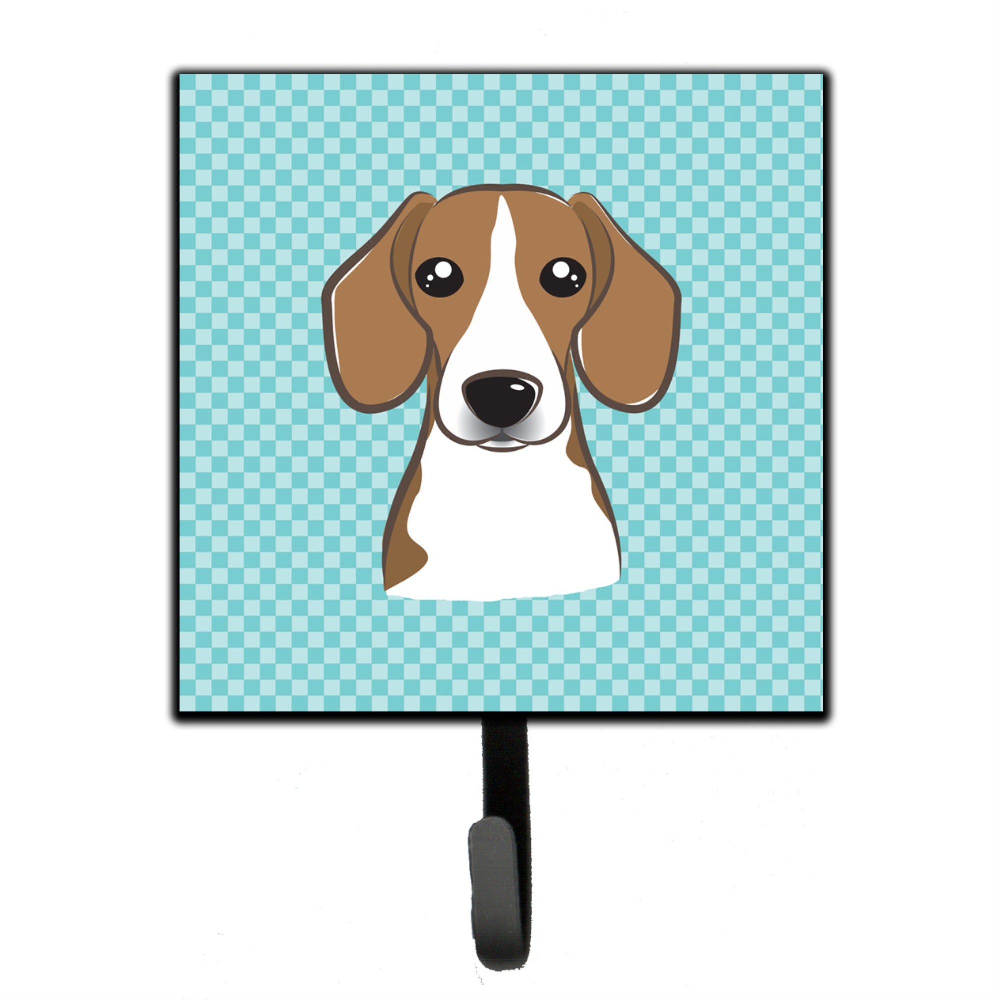 Caroline'S Treasures Bb1177Sh4 Checkerboard Blue Beagle Leash Or Key Holder, Small, Multicolor