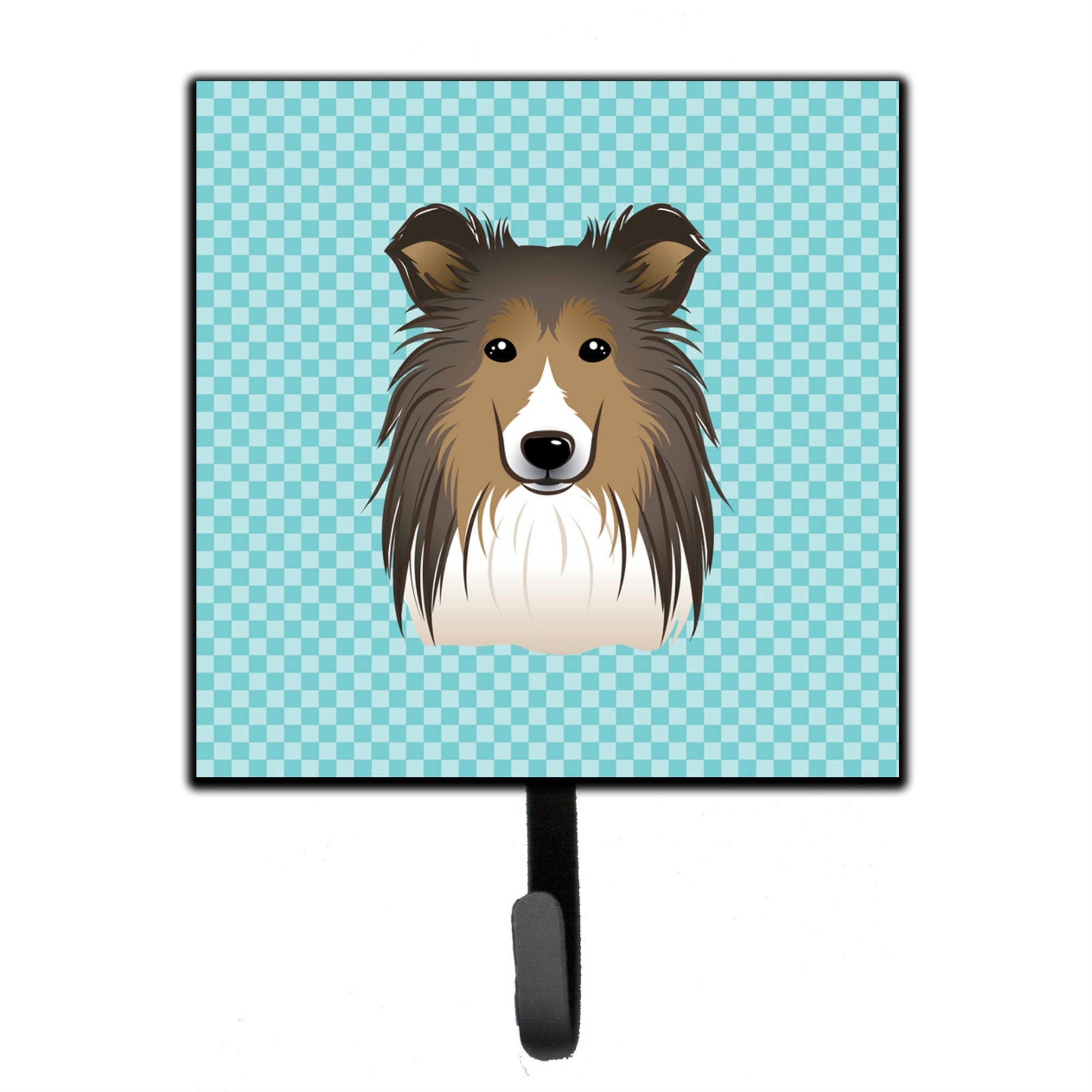 Caroline'S Treasures Bb1180Sh4 Checkerboard Blue Sheltie Leash Or Key Holder, Small, Multicolor