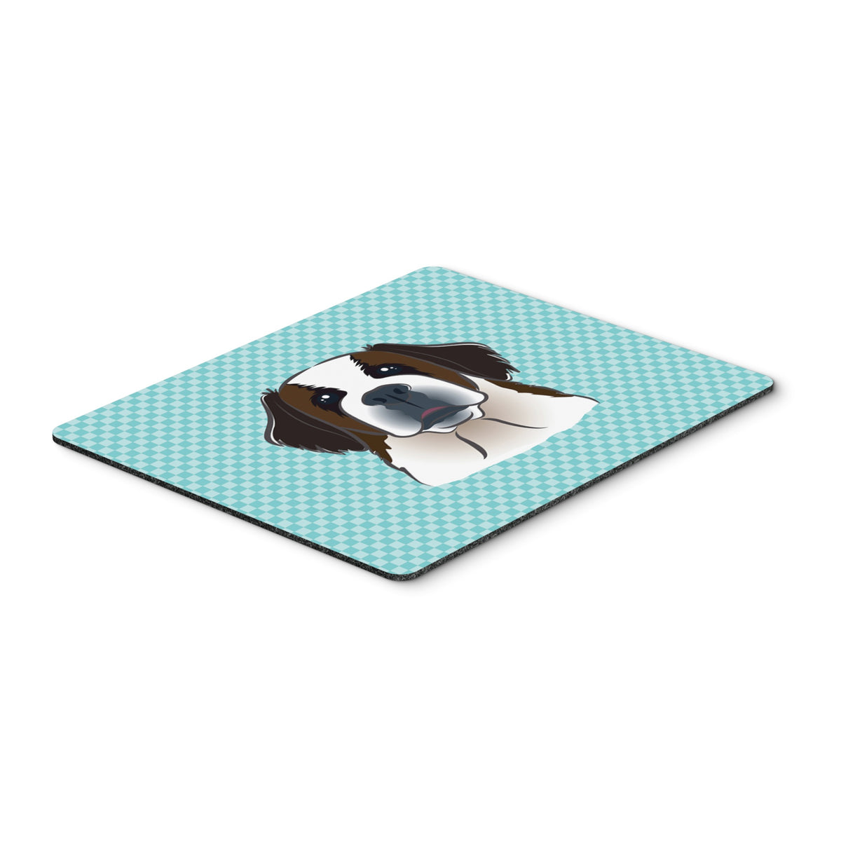 Caroline'S Treasures Checkerboard Blue Saint Bernard Mouse Pad/Hot Pad/Trivet (Bb1184Mp)