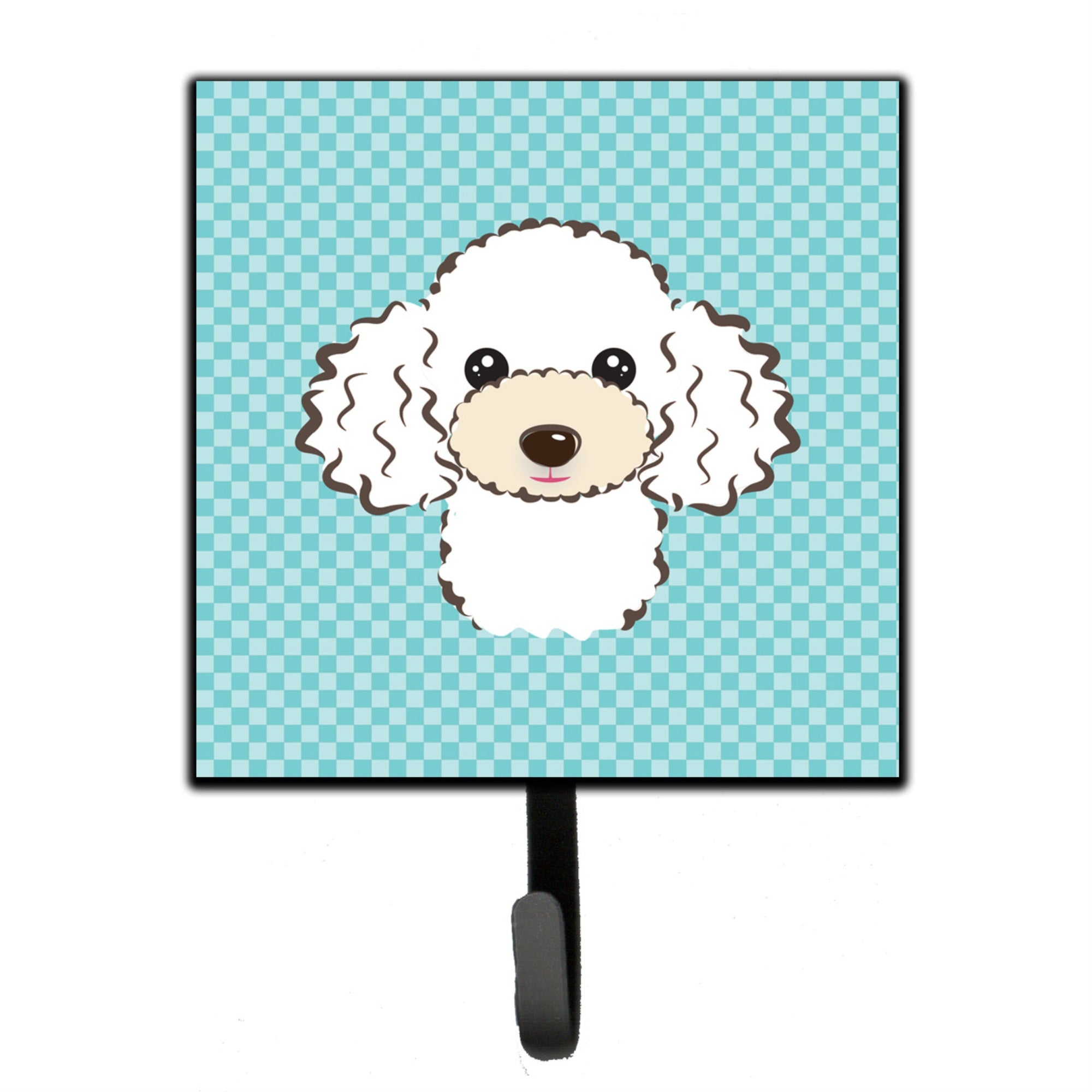 Caroline'S Treasures Bb1195Sh4 Checkerboard Blue White Poodle Leash Or Key Holder, Small, Multicolor