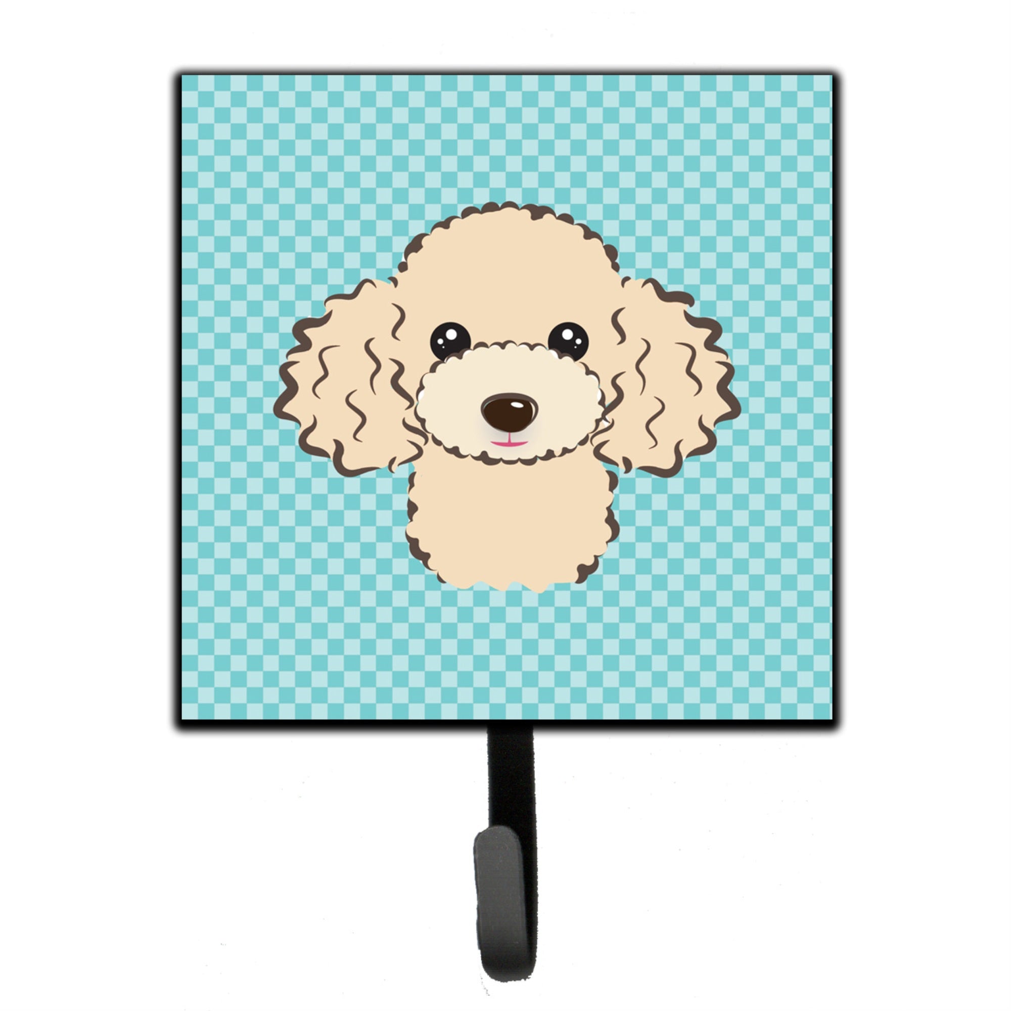 Caroline'S Treasures Bb1196Sh4 Checkerboard Blue Buff Poodle Leash Or Key Holder, Small, Multicolor
