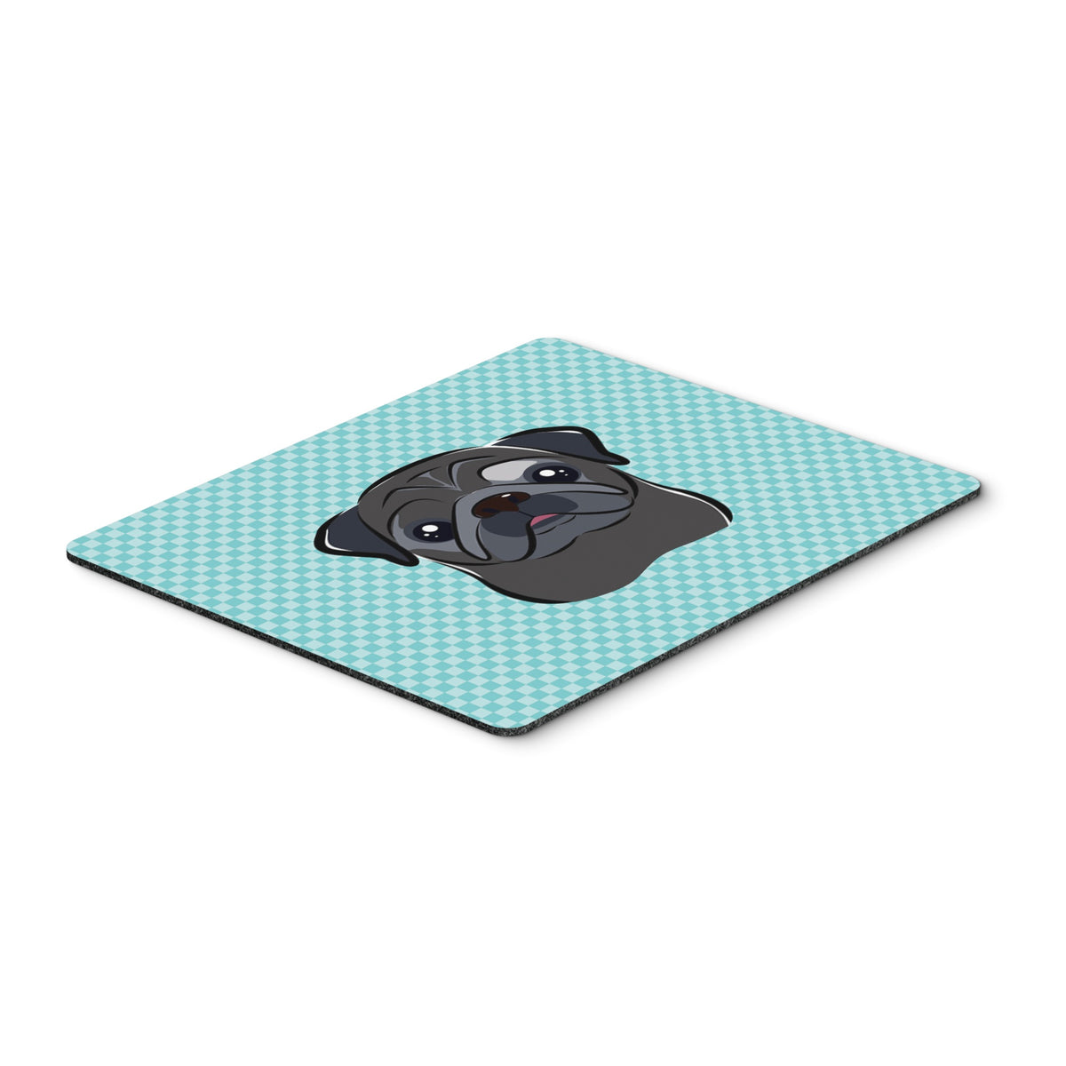 Caroline'S Treasures Checkerboard Blue Black Pug Mouse Pad/Hot Pad/Trivet (Bb1201Mp)
