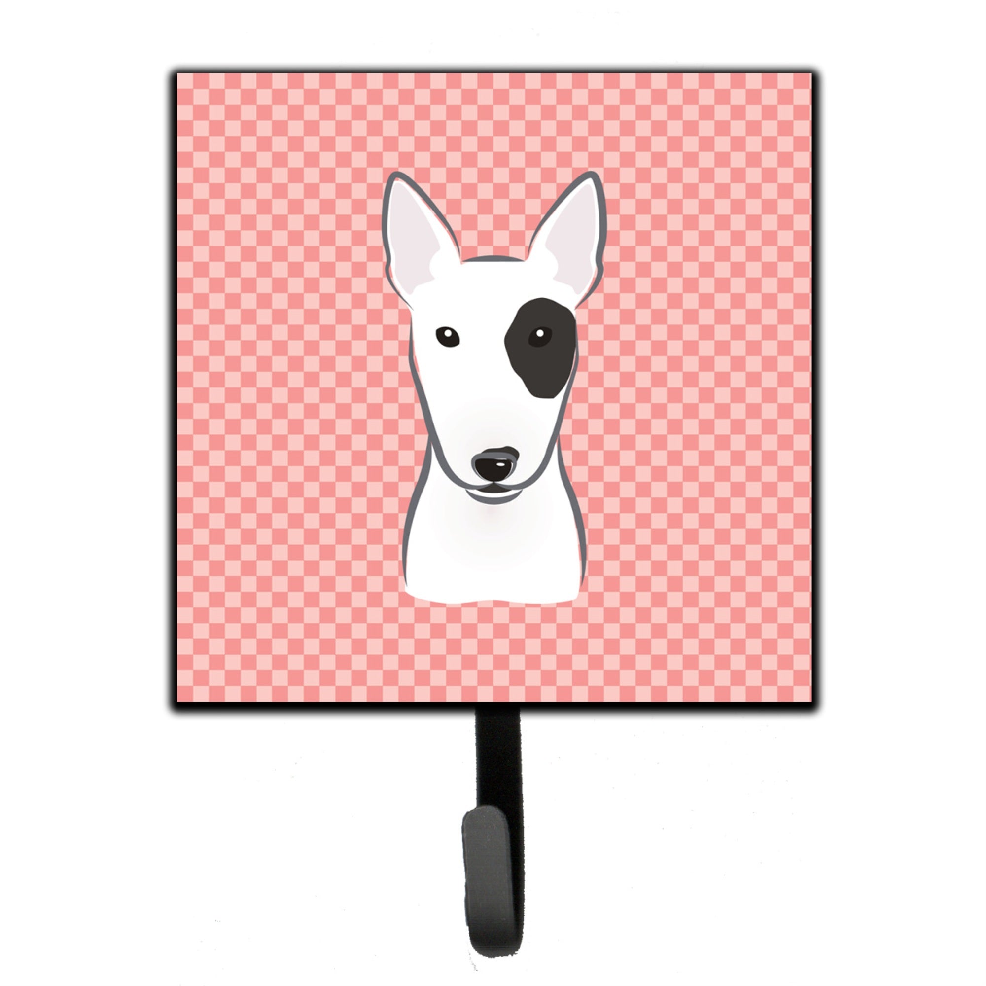 Caroline'S Treasures Bb1209Sh4 Checkerboard Pink Bull Terrier Leash Or Key Holder, Small, Multicolor