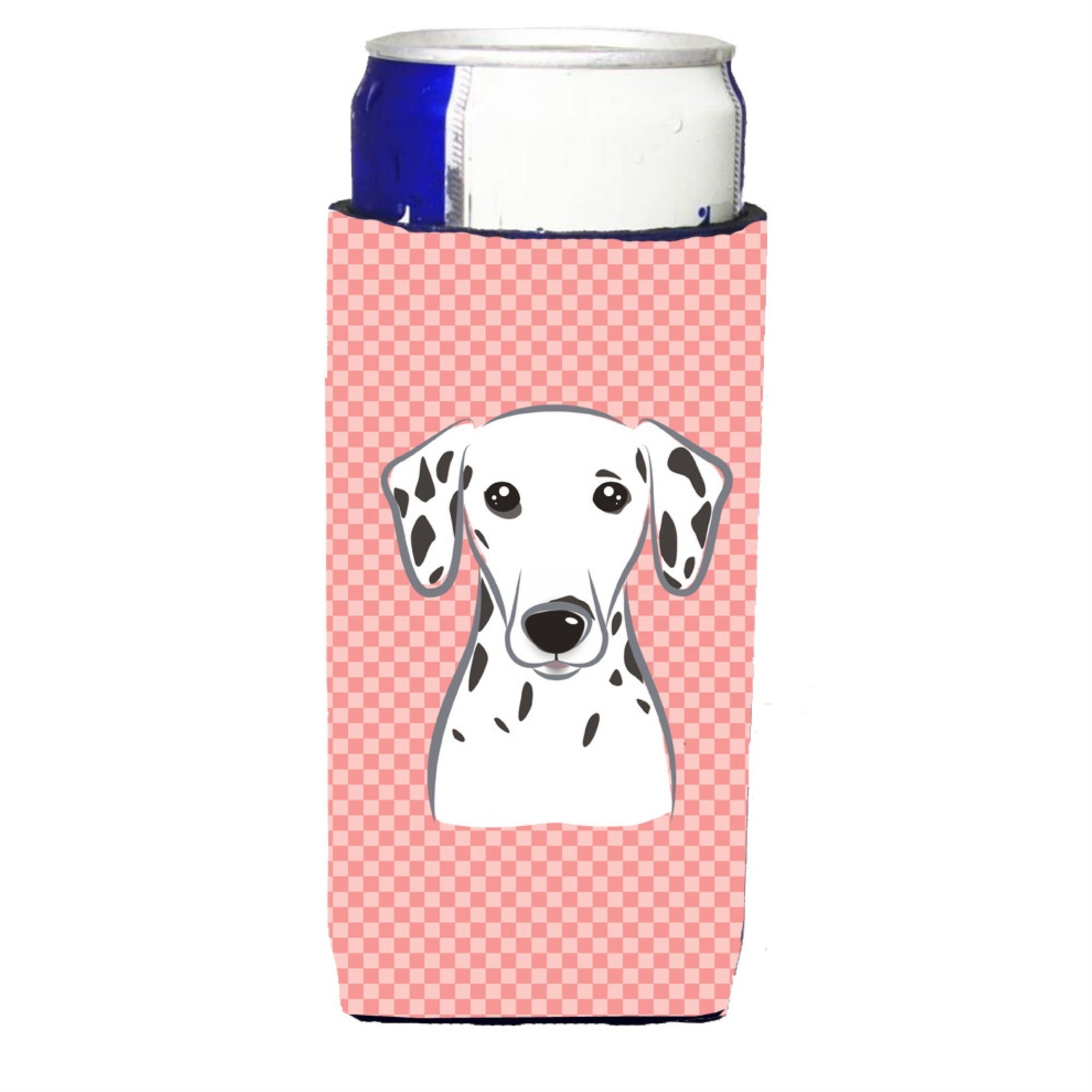 Checkerboard Pink Dalmatian Ultra Beverage Insulators For Slim Cans Bb1210Muk