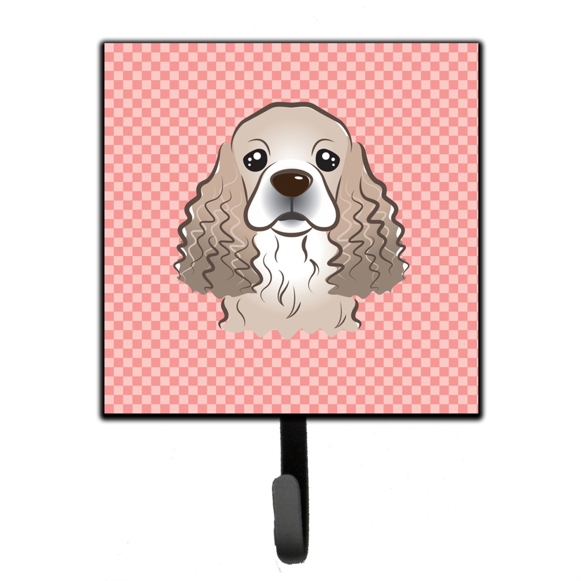 Caroline'S Treasures Bb1216Sh4 Checkerboard Pink Cocker Spaniel Leash Or Key Holder, Small, Multicolor