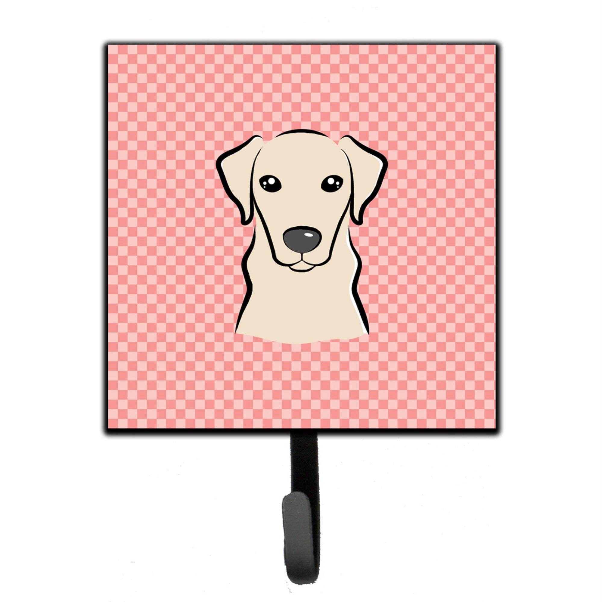 Caroline'S Treasures Bb1222Sh4 Checkerboard Pink Yellow Labrador Leash Or Key Holder, Small, Multicolor