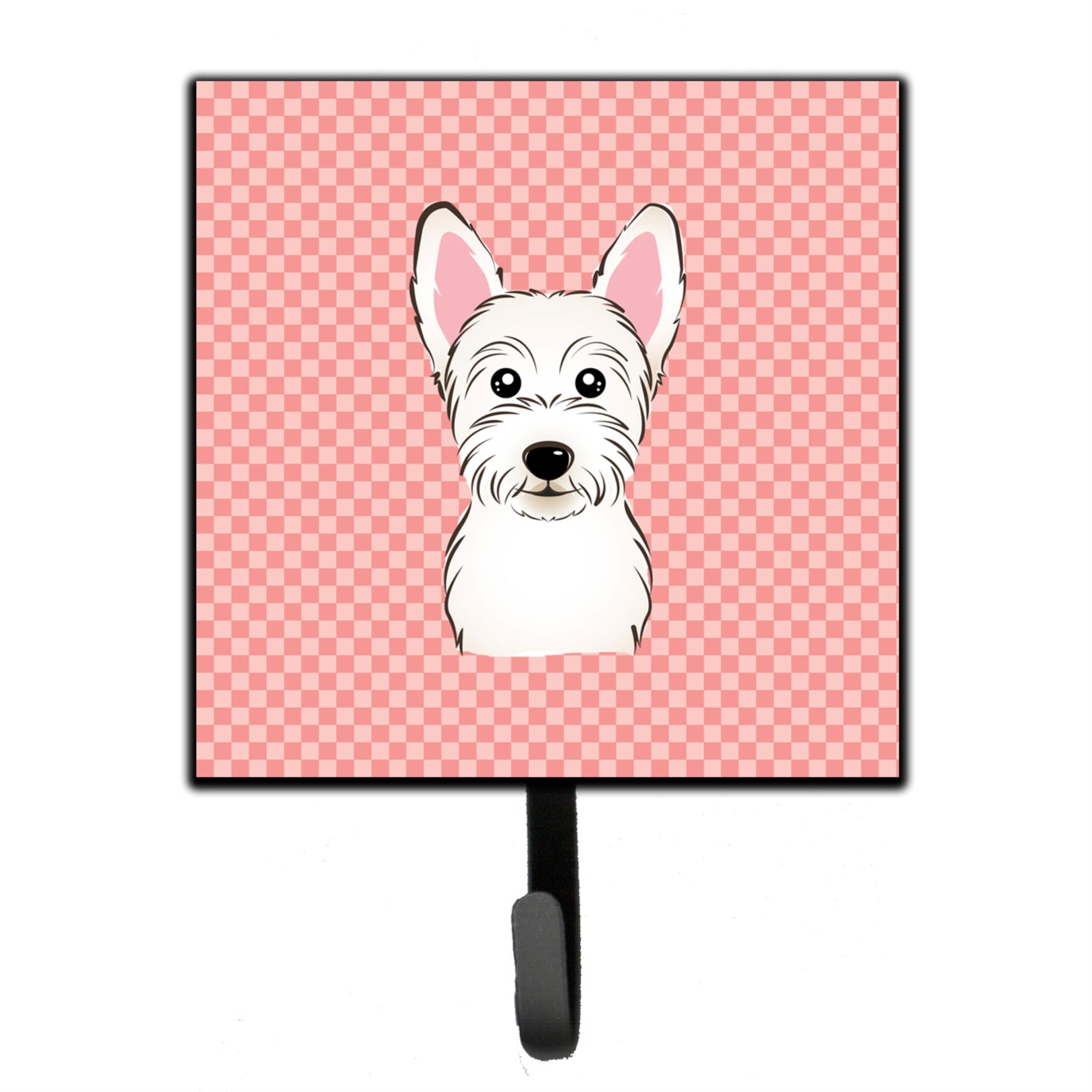 Caroline'S Treasures Bb1226Sh4 Checkerboard Pink Westie Leash Or Key Holder, Small, Multicolor