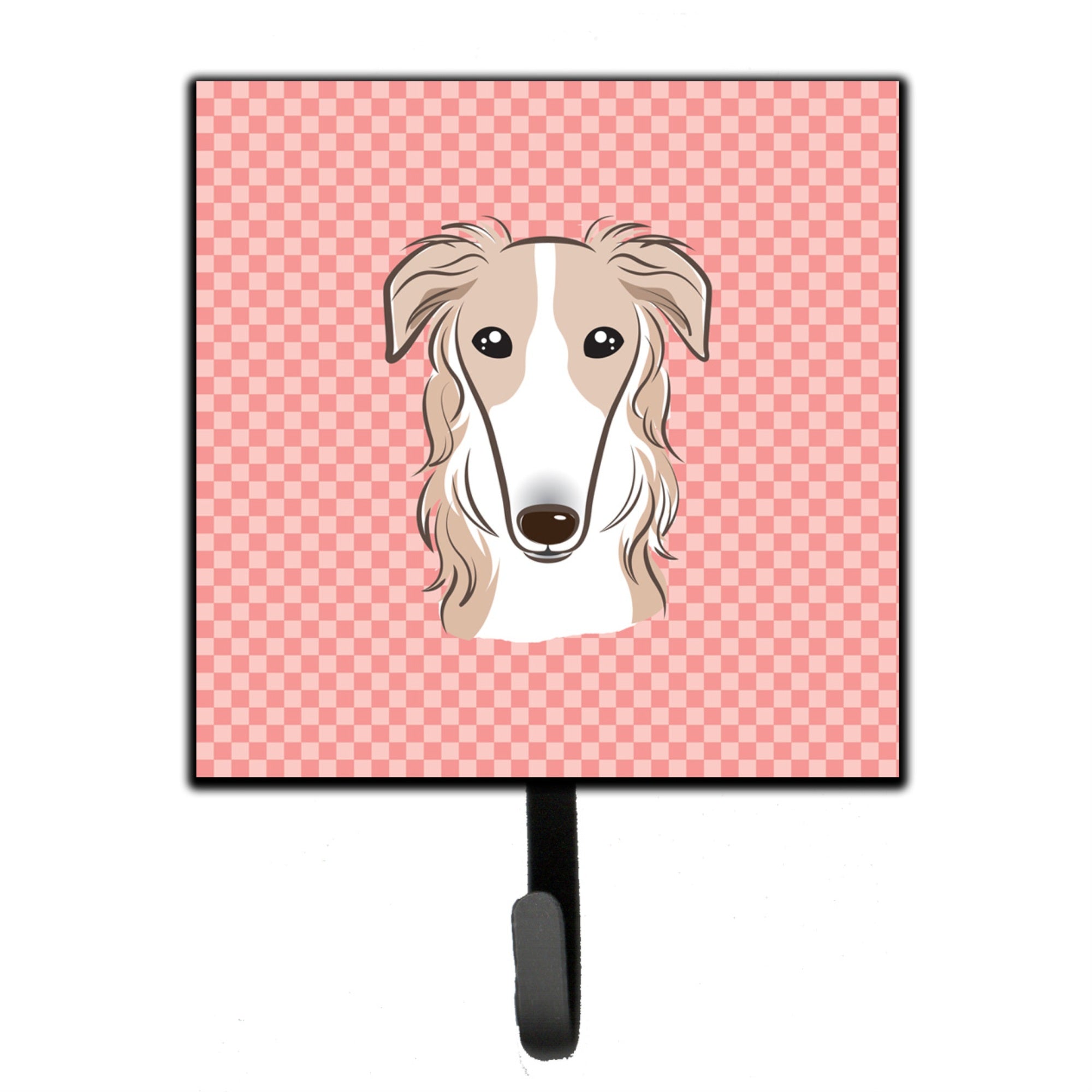 Caroline'S Treasures Bb1228Sh4 Checkerboard Pink Borzoi Leash Or Key Holder, Small, Multicolor