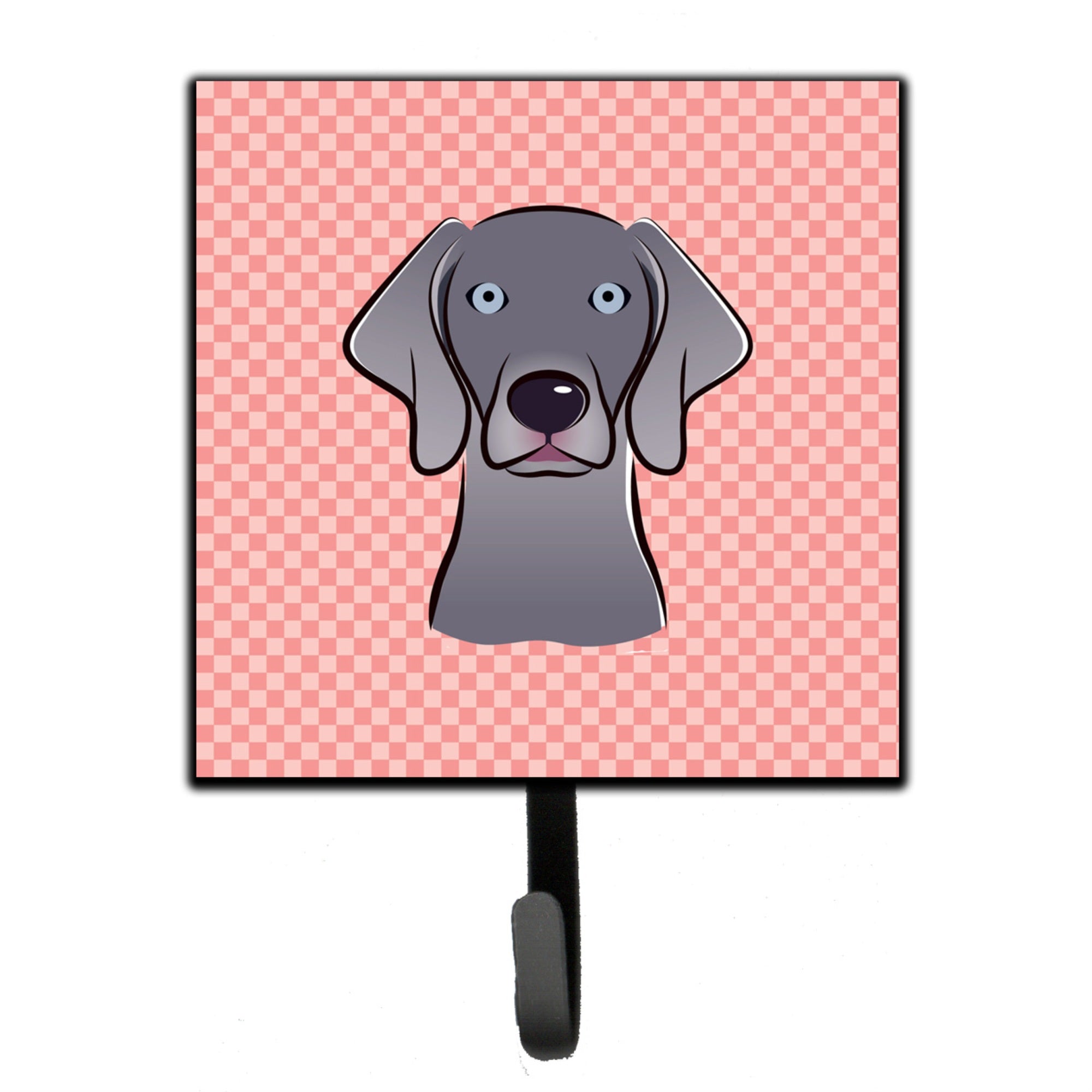 Caroline'S Treasures Bb1231Sh4 Checkerboard Blue Weimaraner Leash Or Key Holder, Small, Multicolor