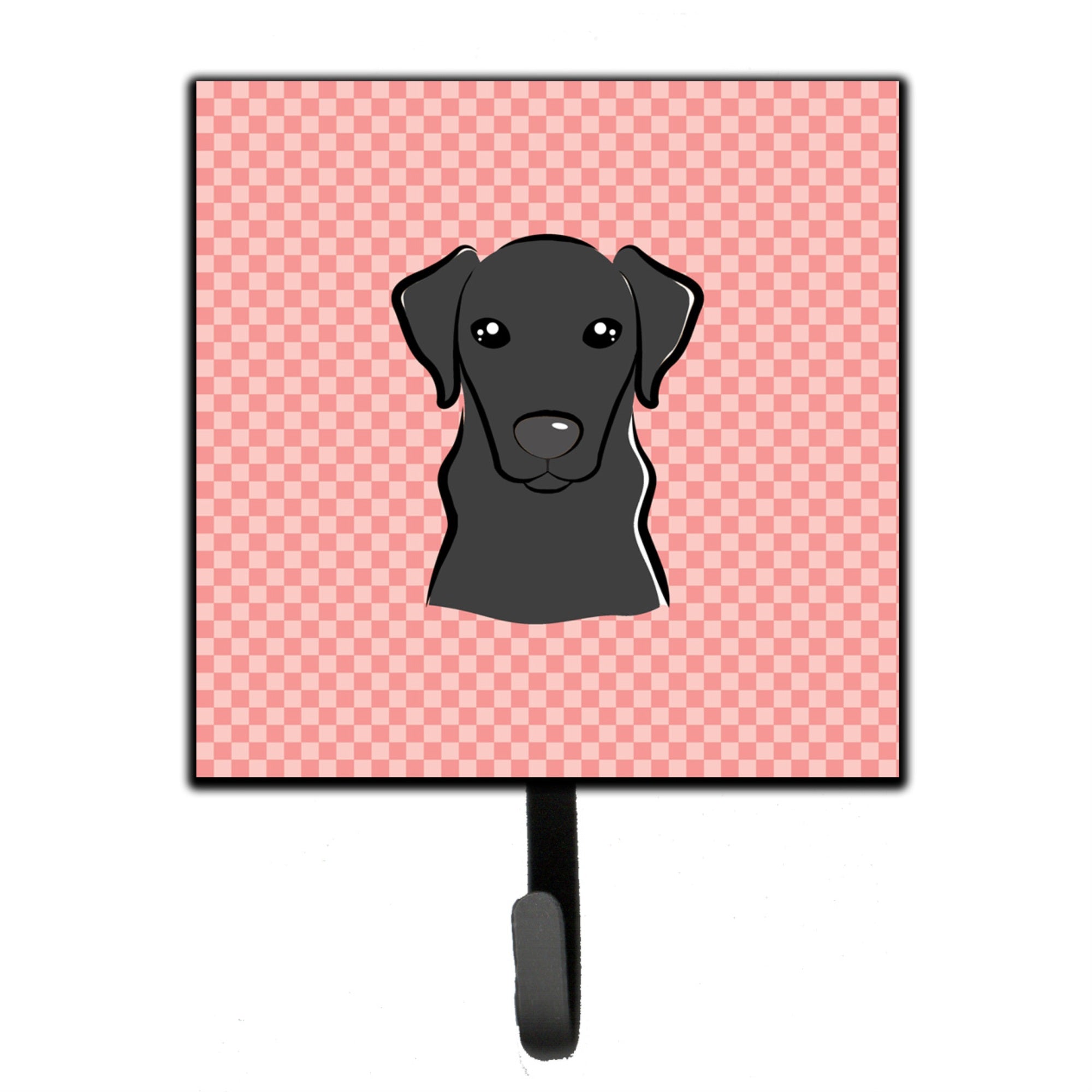 Caroline'S Treasures Bb1235Sh4 Checkerboard Pink Black Labrador Leash Or Key Holder, Small, Multicolor