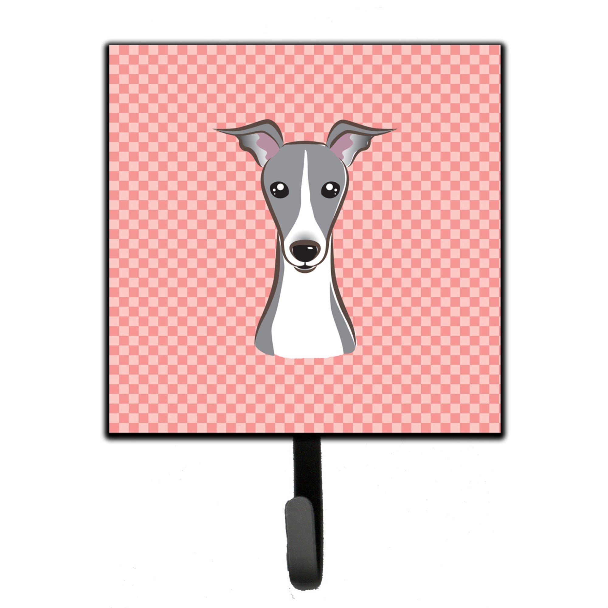 Caroline'S Treasures Bb1236Sh4 Checkerboard Pink Italian Greyhound Leash Or Key Holder, Small, Multicolor