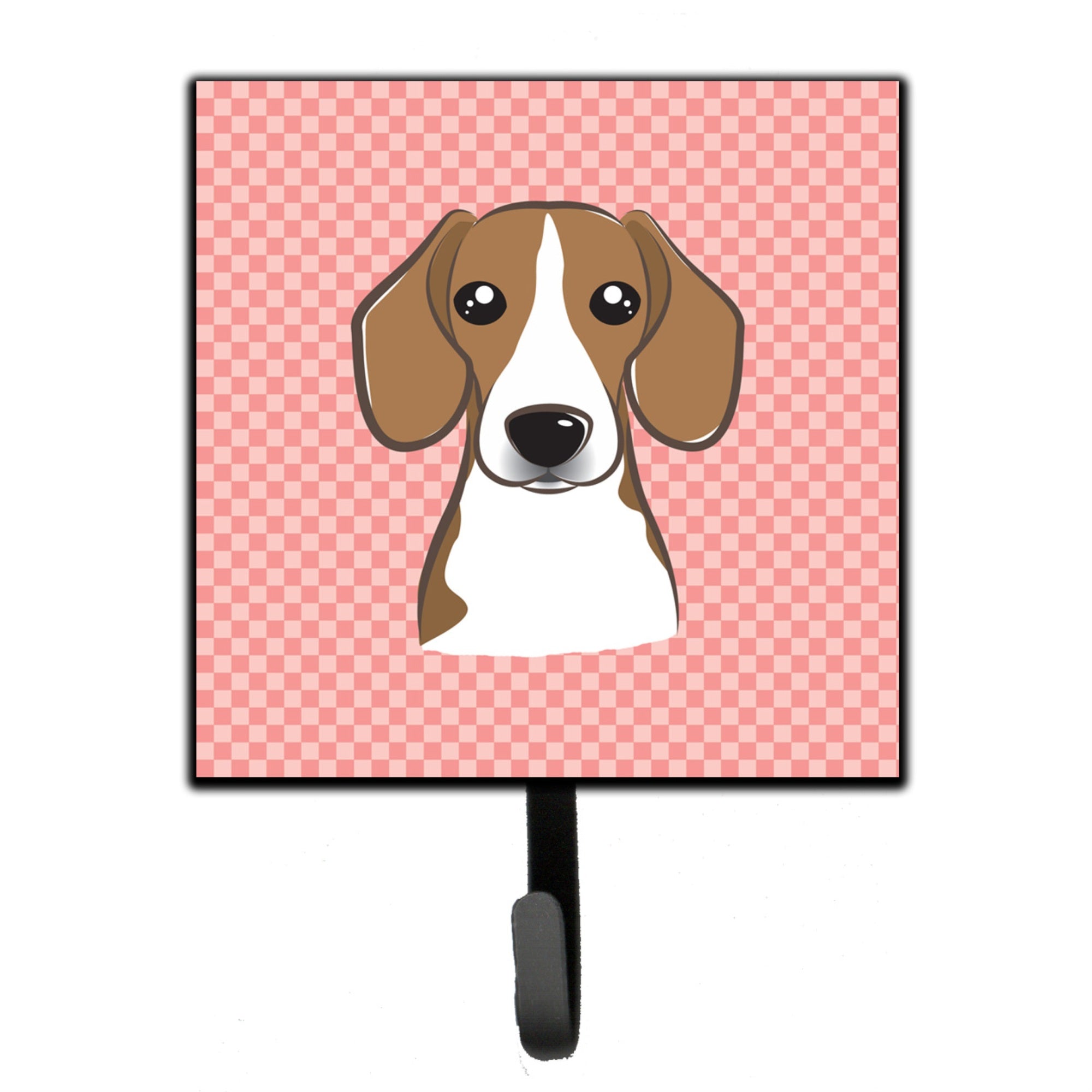 Caroline'S Treasures Bb1239Sh4 Checkerboard Pink Beagle Leash Or Key Holder, Small, Multicolor