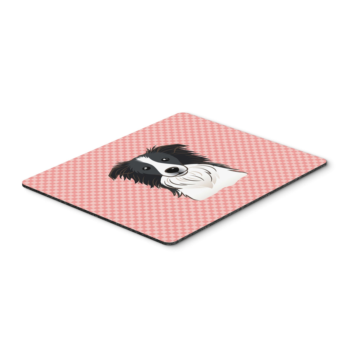 Caroline'S Treasures Checkerboard Pink Border Collie Mouse Pad/Hot Pad/Trivet (Bb1241Mp)