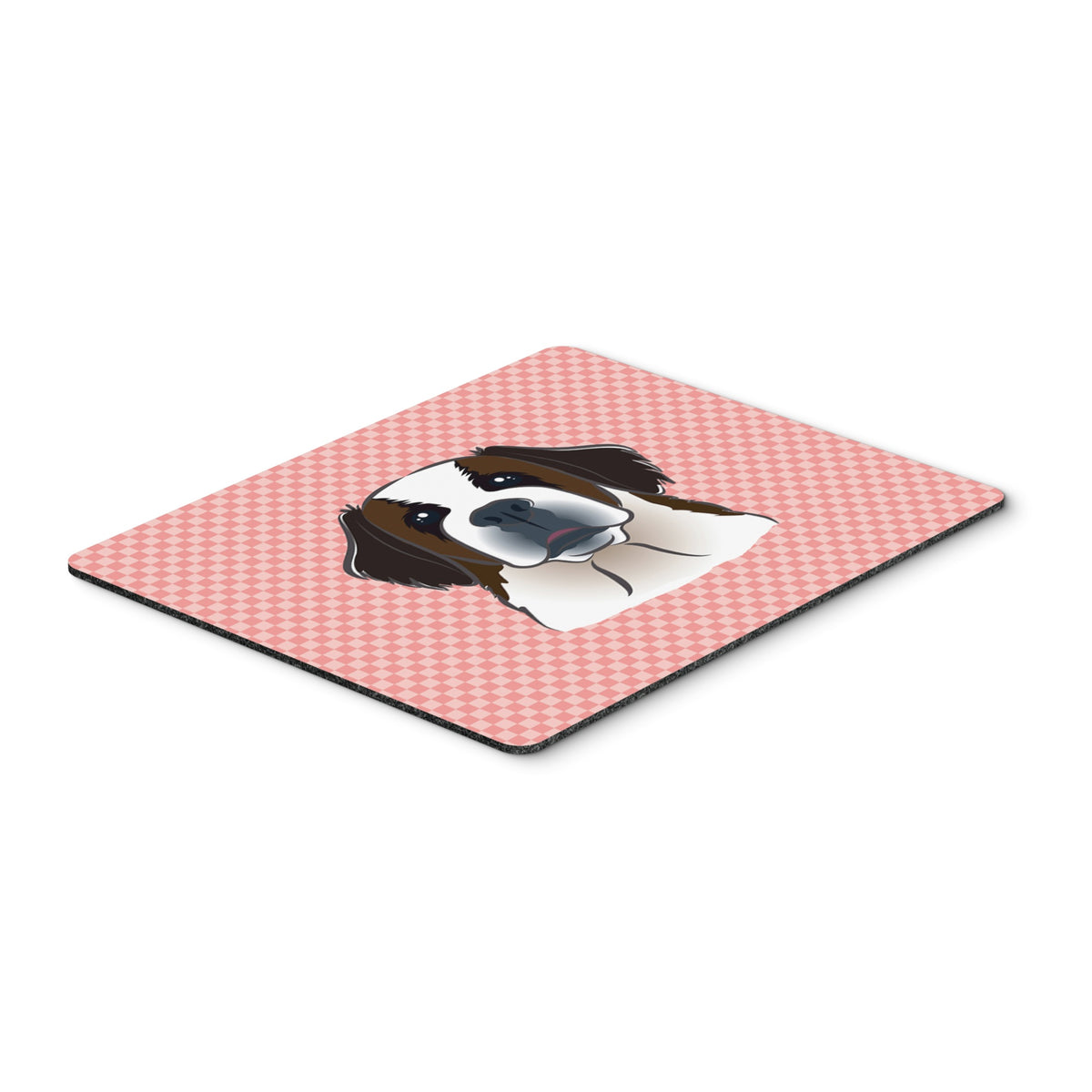Caroline'S Treasures Checkerboard Pink Saint Bernard Mouse Pad/Hot Pad/Trivet (Bb1246Mp)