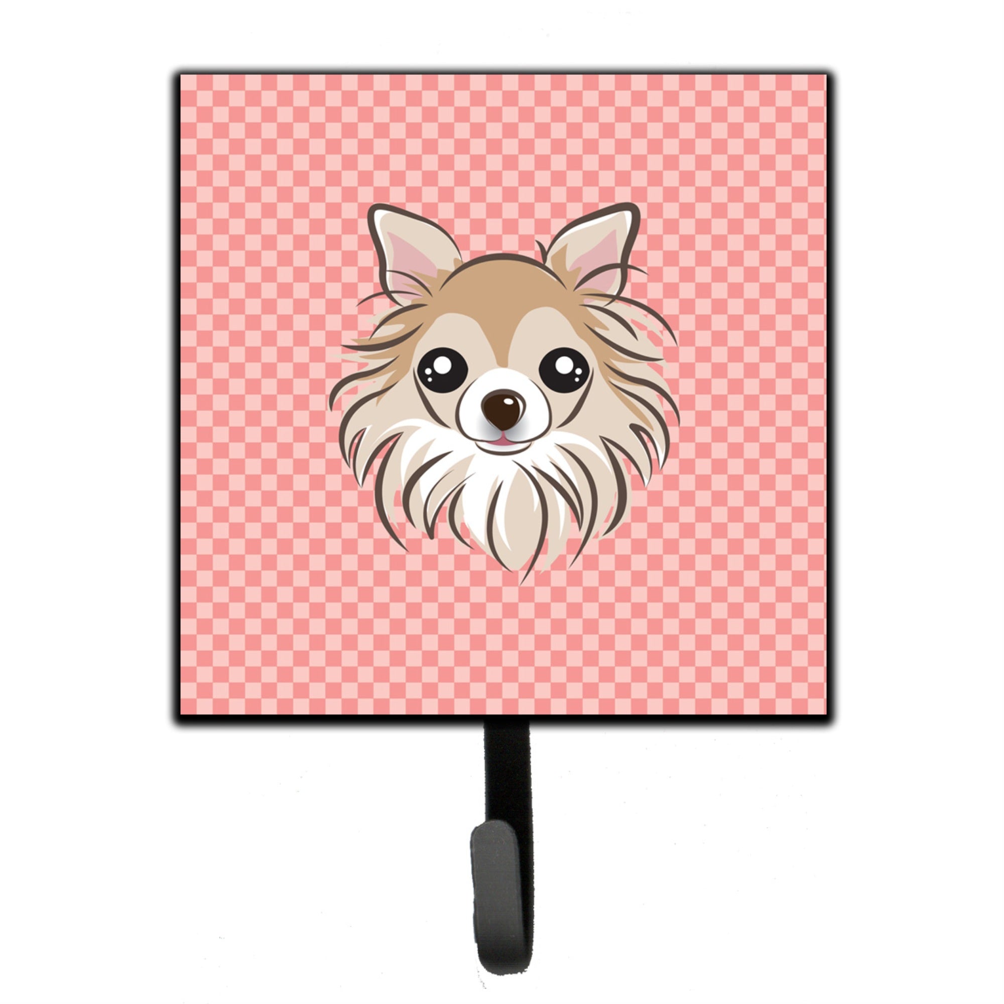 Caroline'S Treasures Bb1251Sh4 Checkerboard Pink Chihuahua Leash Or Key Holder, Small, Multicolor