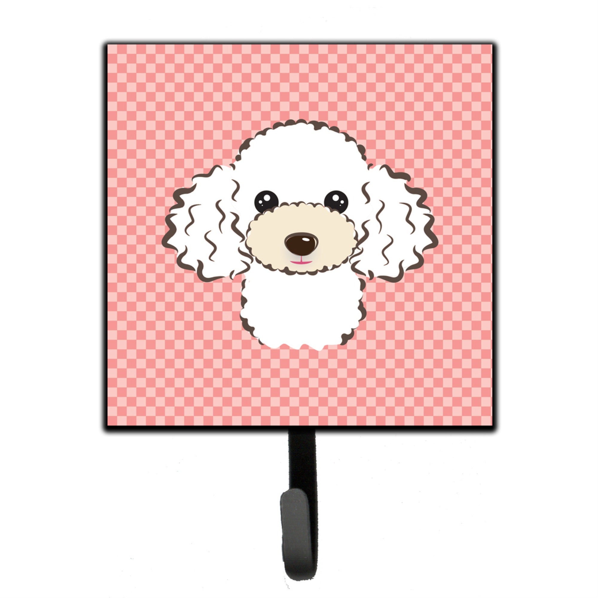 Caroline'S Treasures Bb1257Sh4 Checkerboard Pink White Poodle Leash Or Key Holder, Small, Multicolor