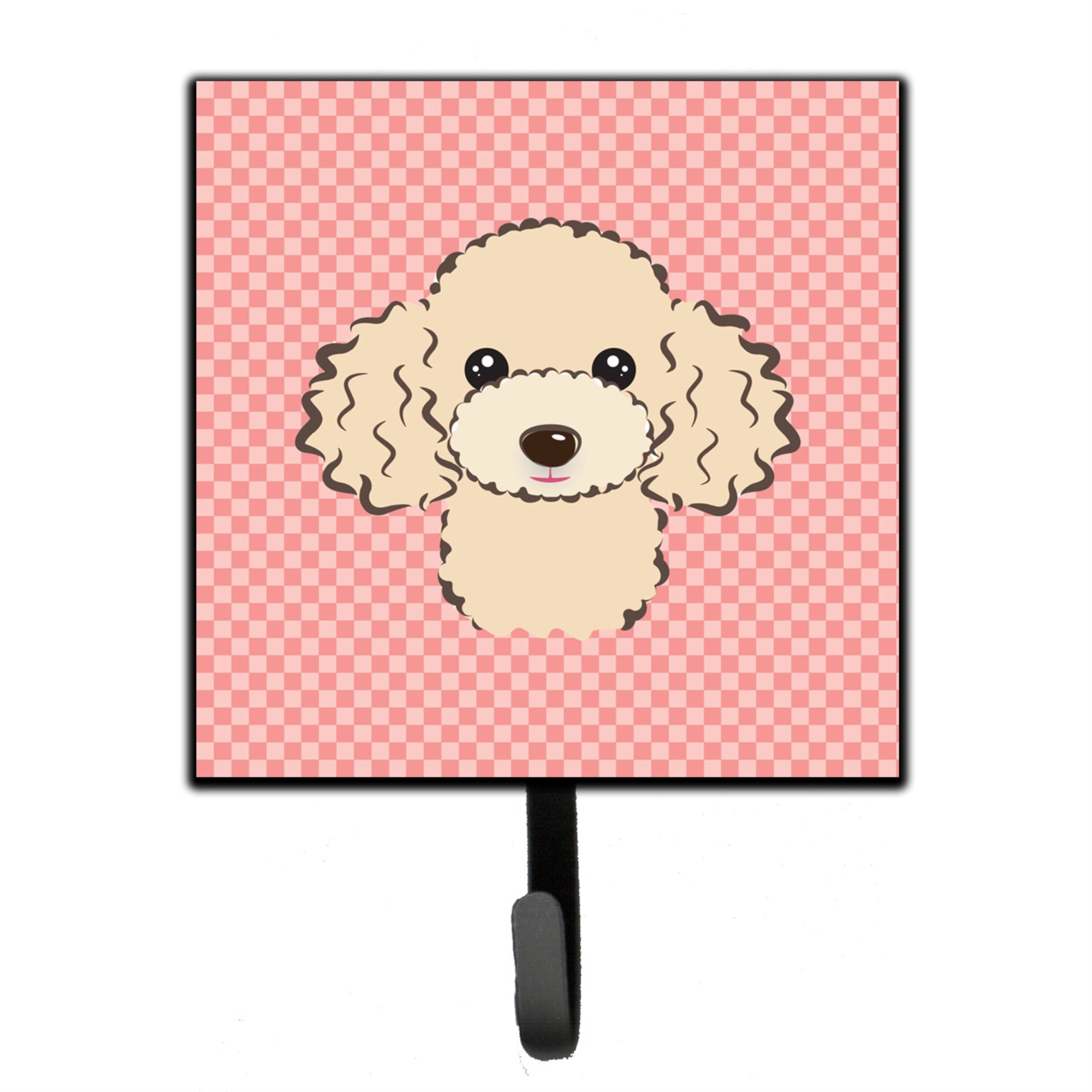 Caroline'S Treasures Bb1258Sh4 Checkerboard Pink Buff Poodle Leash Or Key Holder, Small, Multicolor