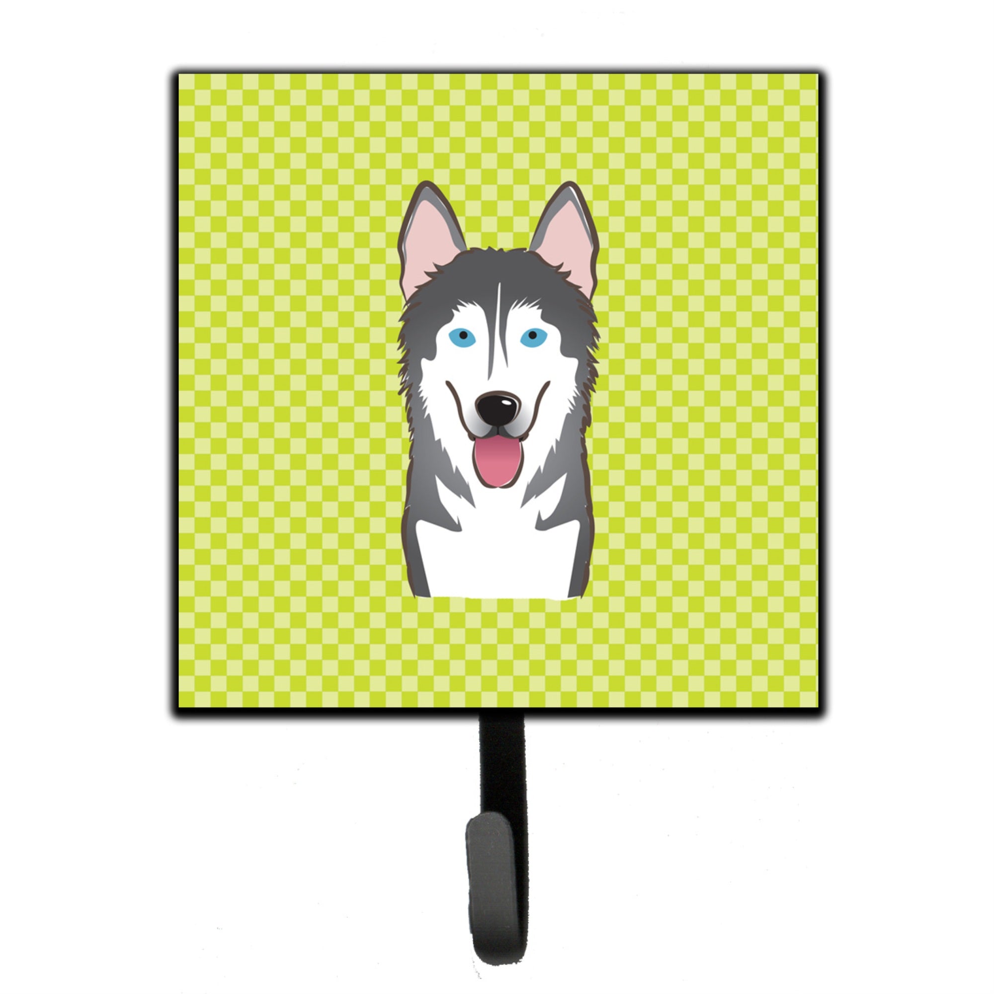 Caroline'S Treasures Bb1280Sh4 Checkerboard Lime Green Alaskan Malamute Leash Or Key Holder, Small, Multicolor