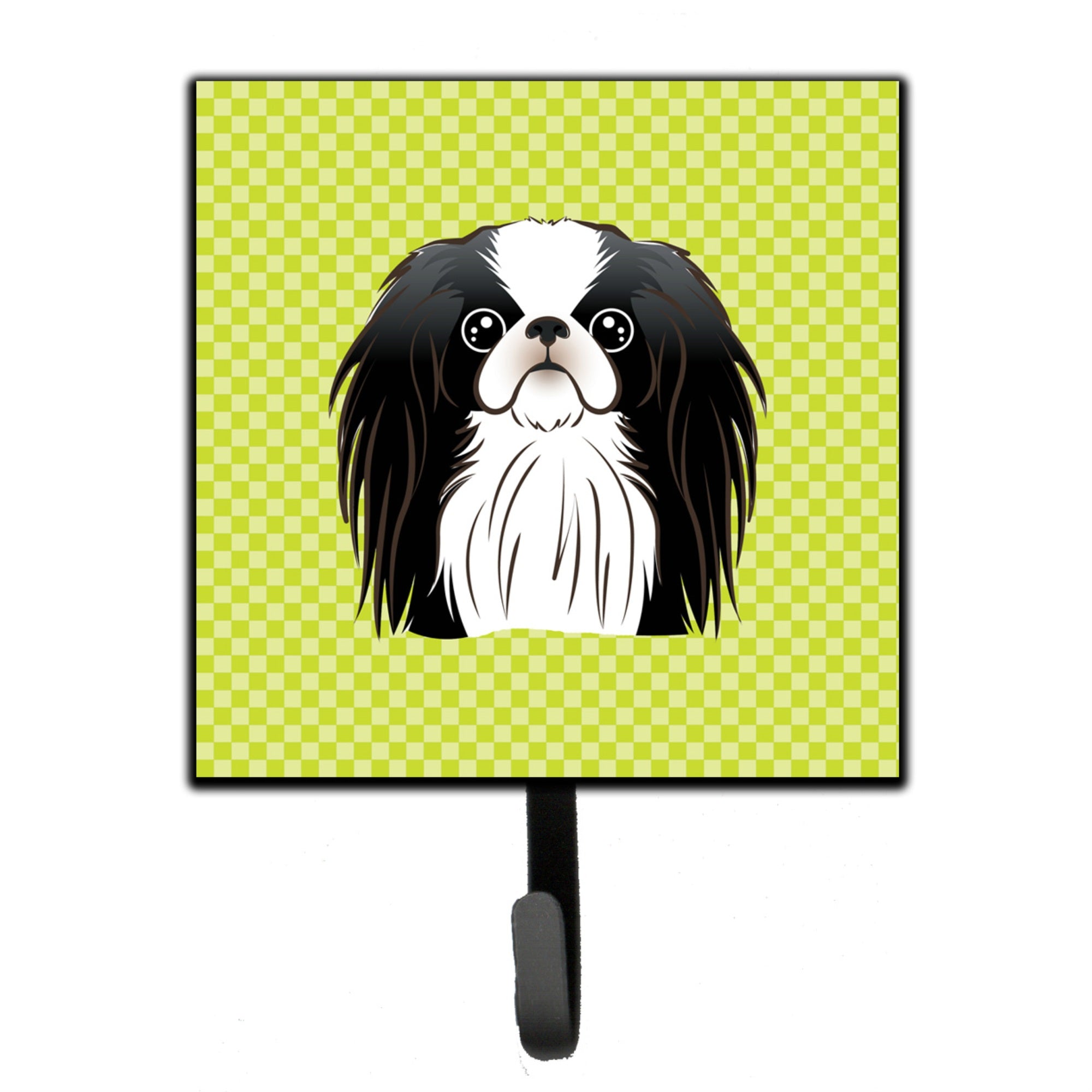 Caroline'S Treasures Bb1292Sh4 Checkerboard Lime Green Japanese Chin Leash Or Key Holder, Small, Multicolor
