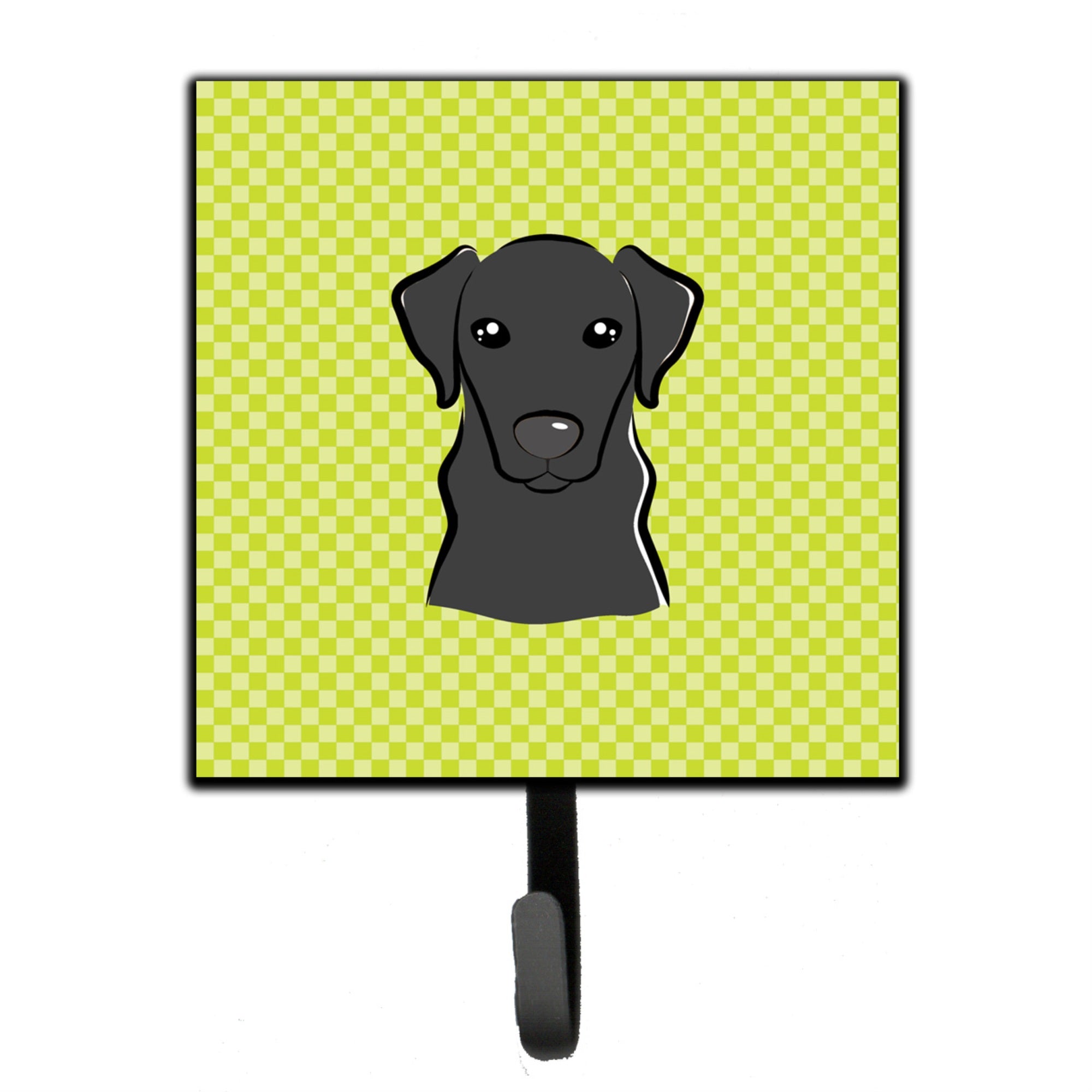 Caroline'S Treasures Bb1297Sh4 Checkerboard Lime Green Black Labrador Leash Or Key Holder, Small, Multicolor