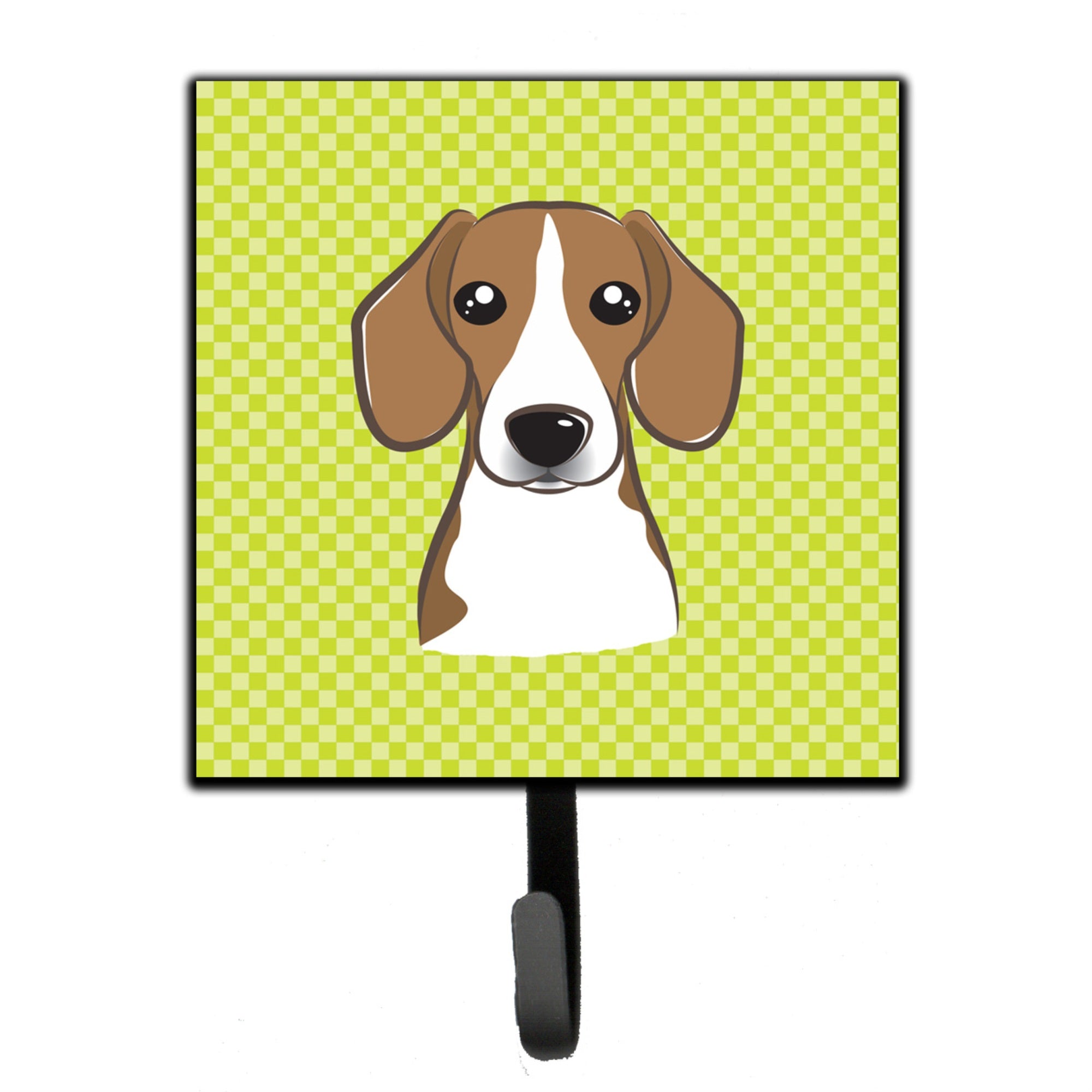 Caroline'S Treasures Bb1301Sh4 Checkerboard Lime Green Beagle Leash Or Key Holder, Small, Multicolor