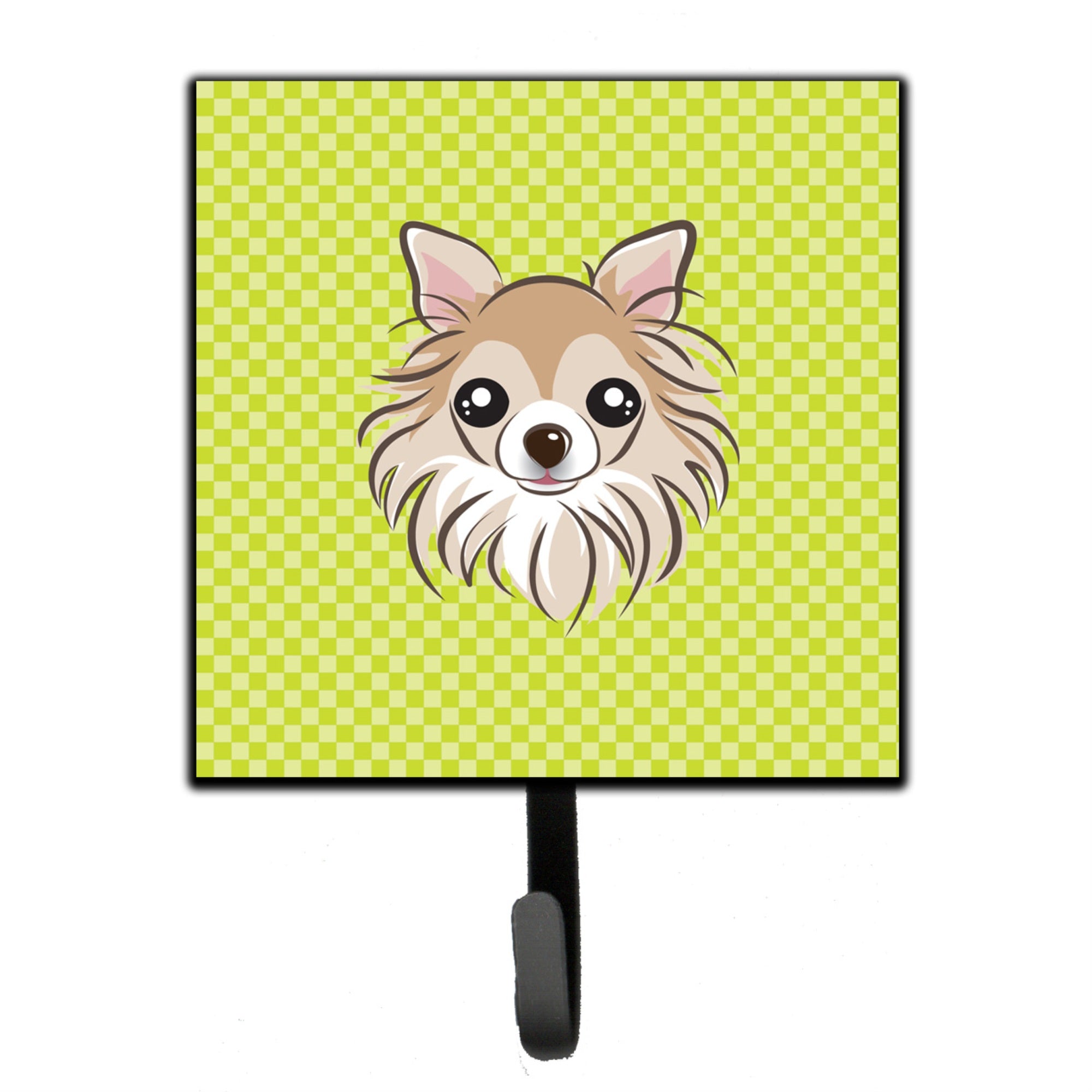 Caroline'S Treasures Bb1313Sh4 Checkerboard Lime Green Chihuahua Leash Or Key Holder, Small, Multicolor