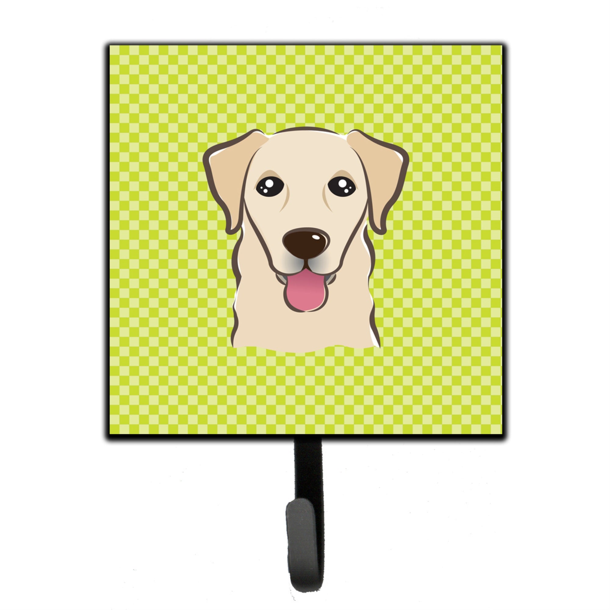 Caroline'S Treasures Bb1314Sh4 Checkerboard Lime Green Golden Retriever Leash Or Key Holder, Small, Multicolor