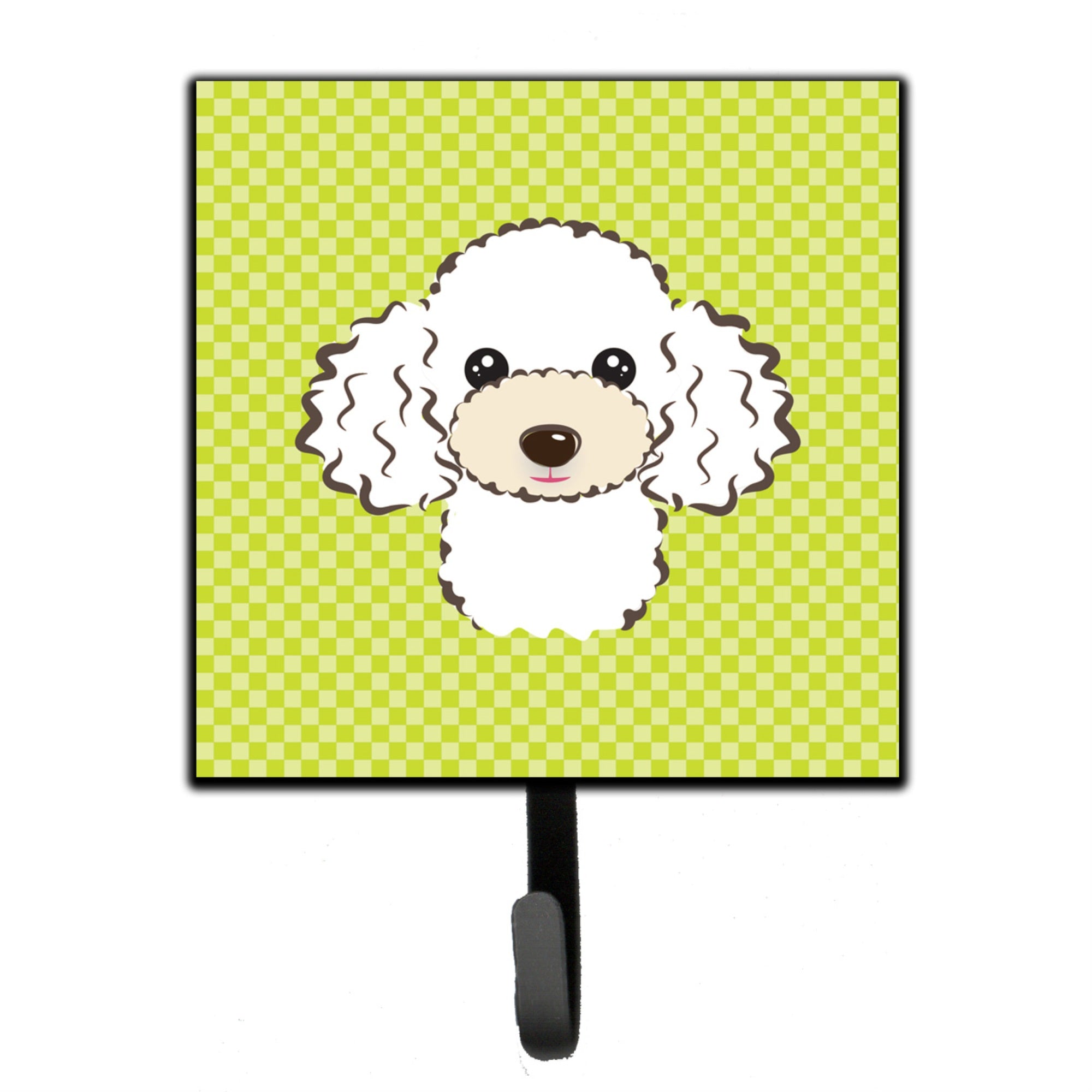 Caroline'S Treasures Bb1319Sh4 Checkerboard Lime Green White Poodle Leash Or Key Holder, Small, Multicolor