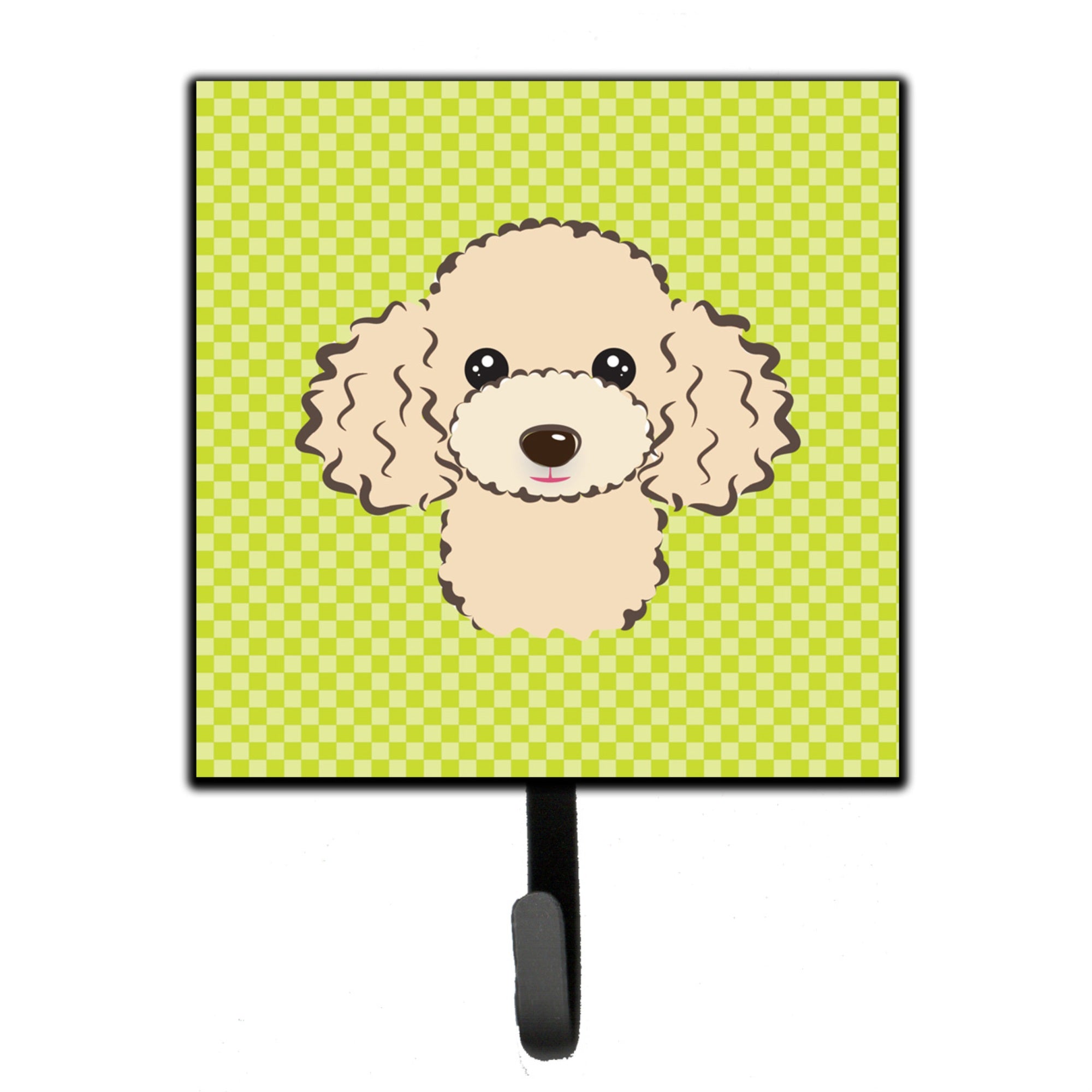 Caroline'S Treasures Bb1320Sh4 Checkerboard Lime Green Buff Poodle Leash Or Key Holder, Small, Multicolor