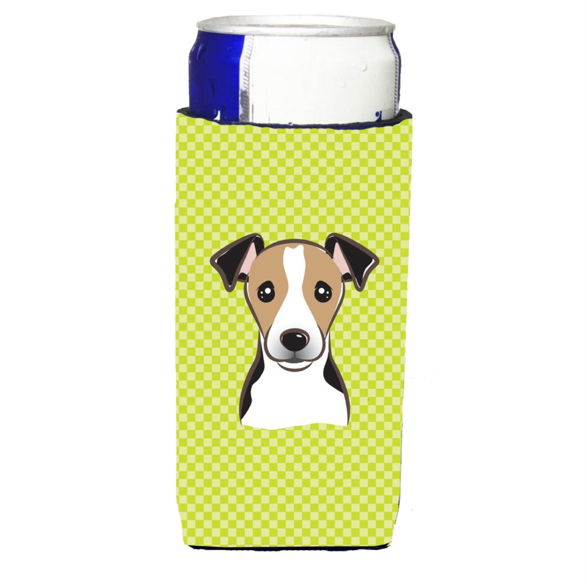 Lime Green Jack Russell Terrier Ultra Beverage Insulators For Slim Cans