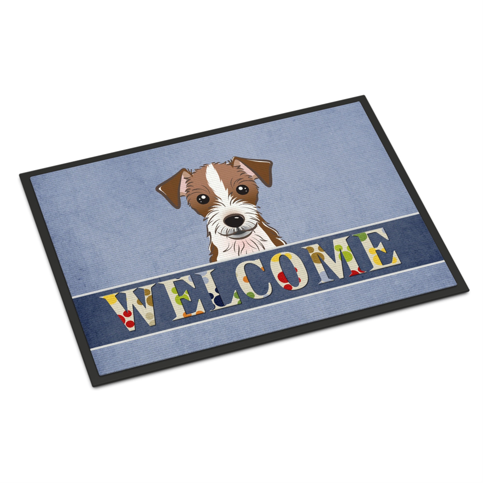 Caroline'S Treasures Bb1388Mat Jack Russell Terrier Welcome Indoor Or Outdoor Mat, 18 X 27, Multicolor