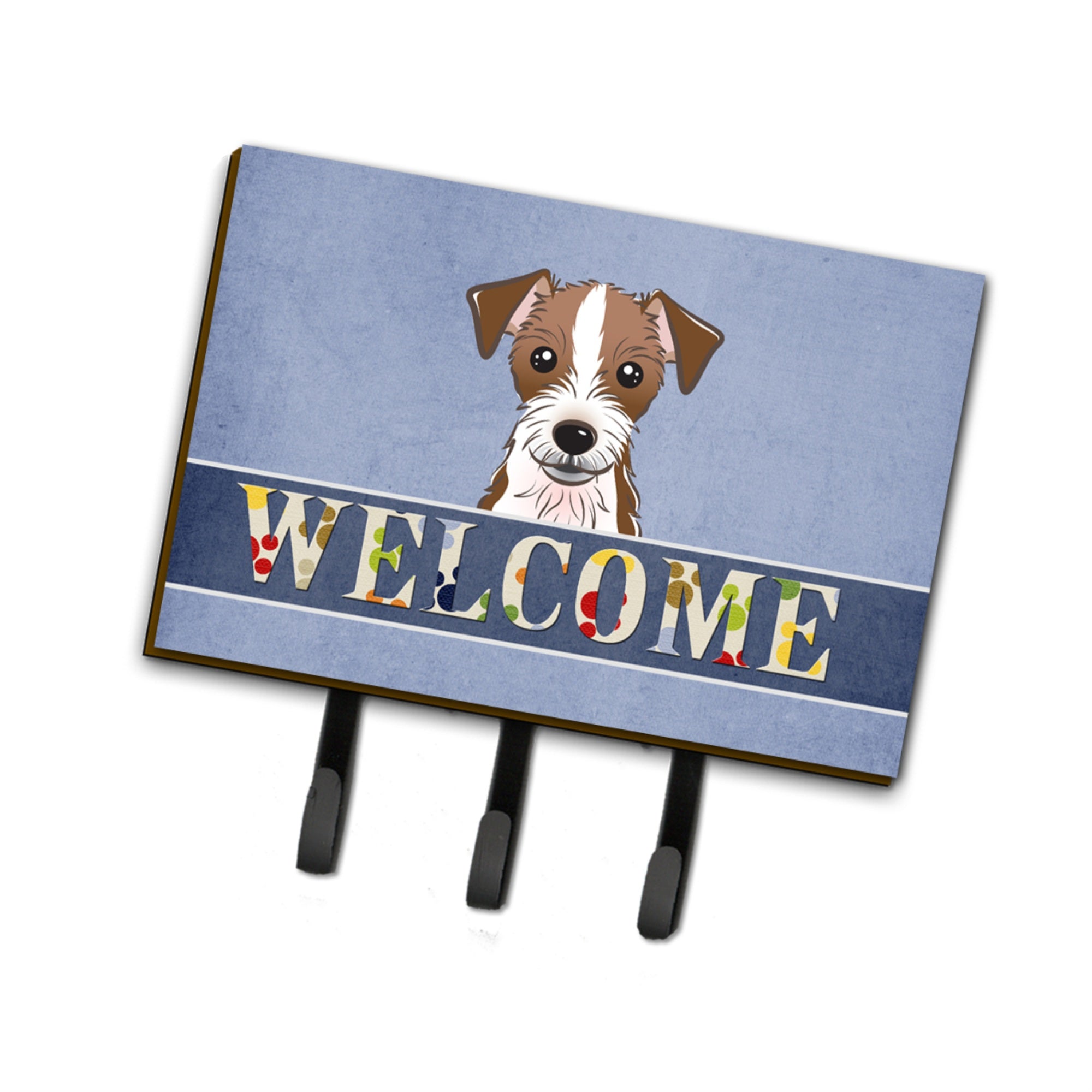 Caroline'S Treasures Bb1388Th68 Jack Russell Terrier Welcome Leash Or Key Holder, Large, Multicolor
