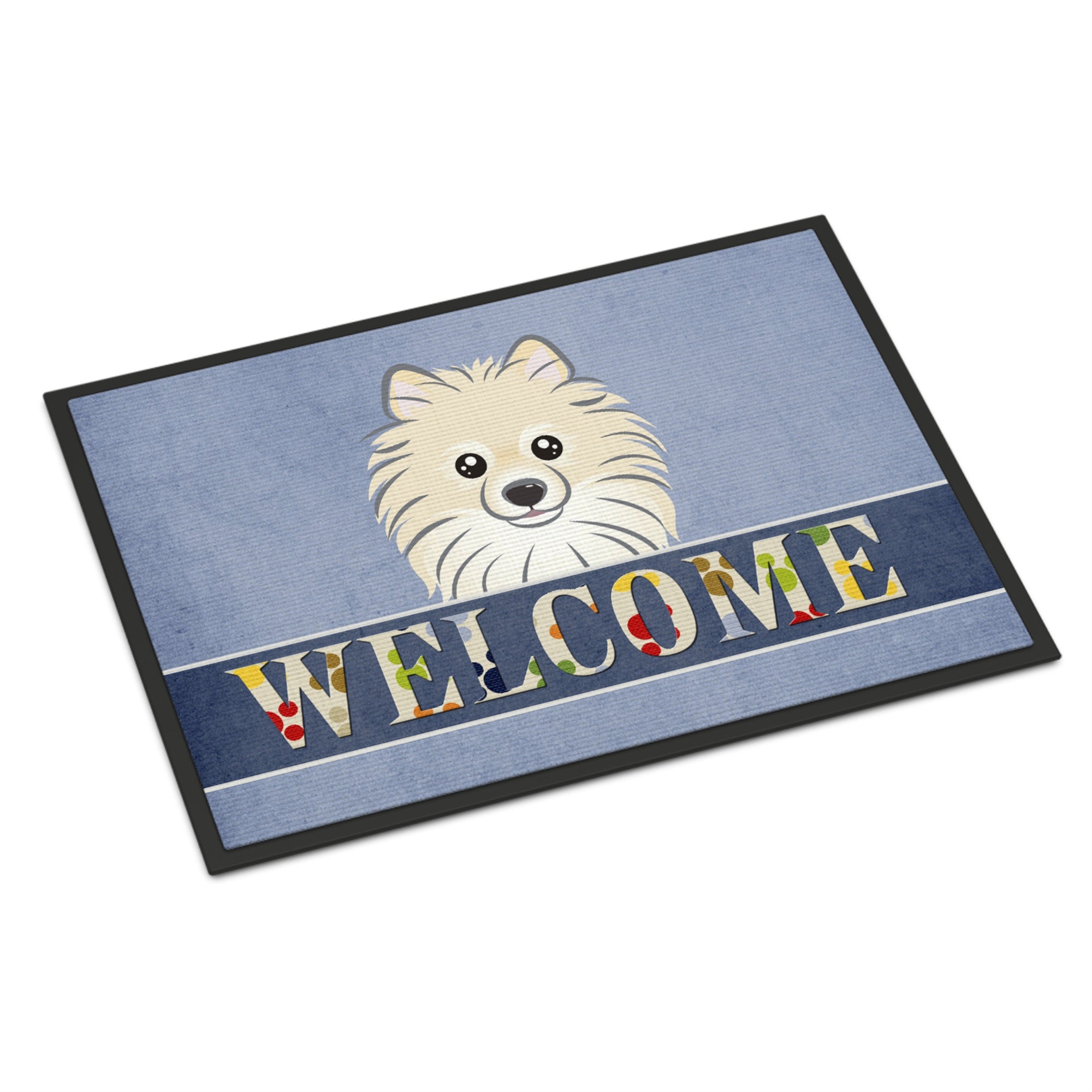 Caroline'S Treasures Bb1393Mat Pomeranian Welcome Indoor Or Outdoor Mat, 18 X 27, Multicolor