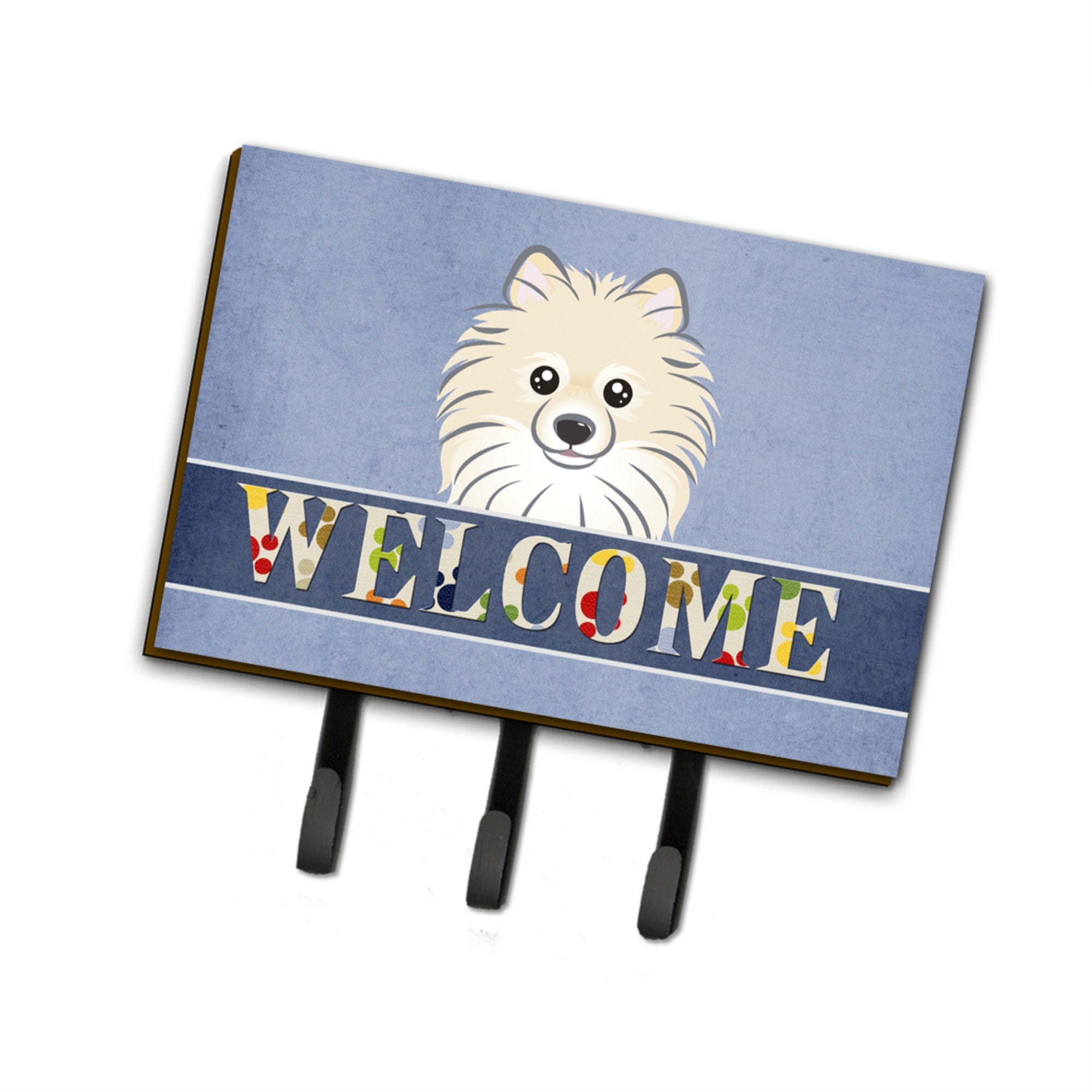 Caroline'S Treasures Bb1393Th68 Pomeranian Welcome Leash Or Key Holder, Large, Multicolor