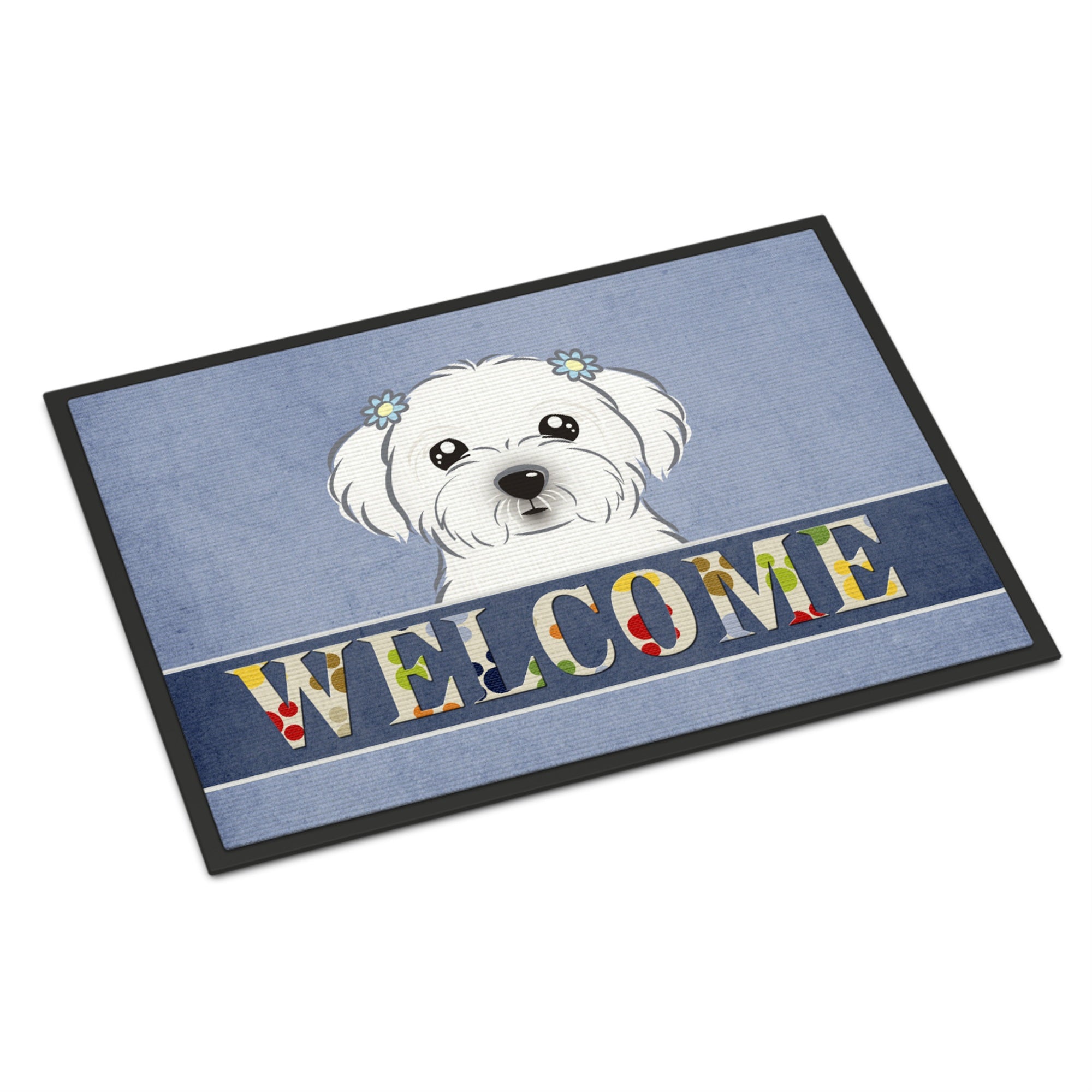 Caroline'S Treasures Bb1394Mat Maltese Welcome Indoor Or Outdoor Mat, 18 X 27, Multicolor