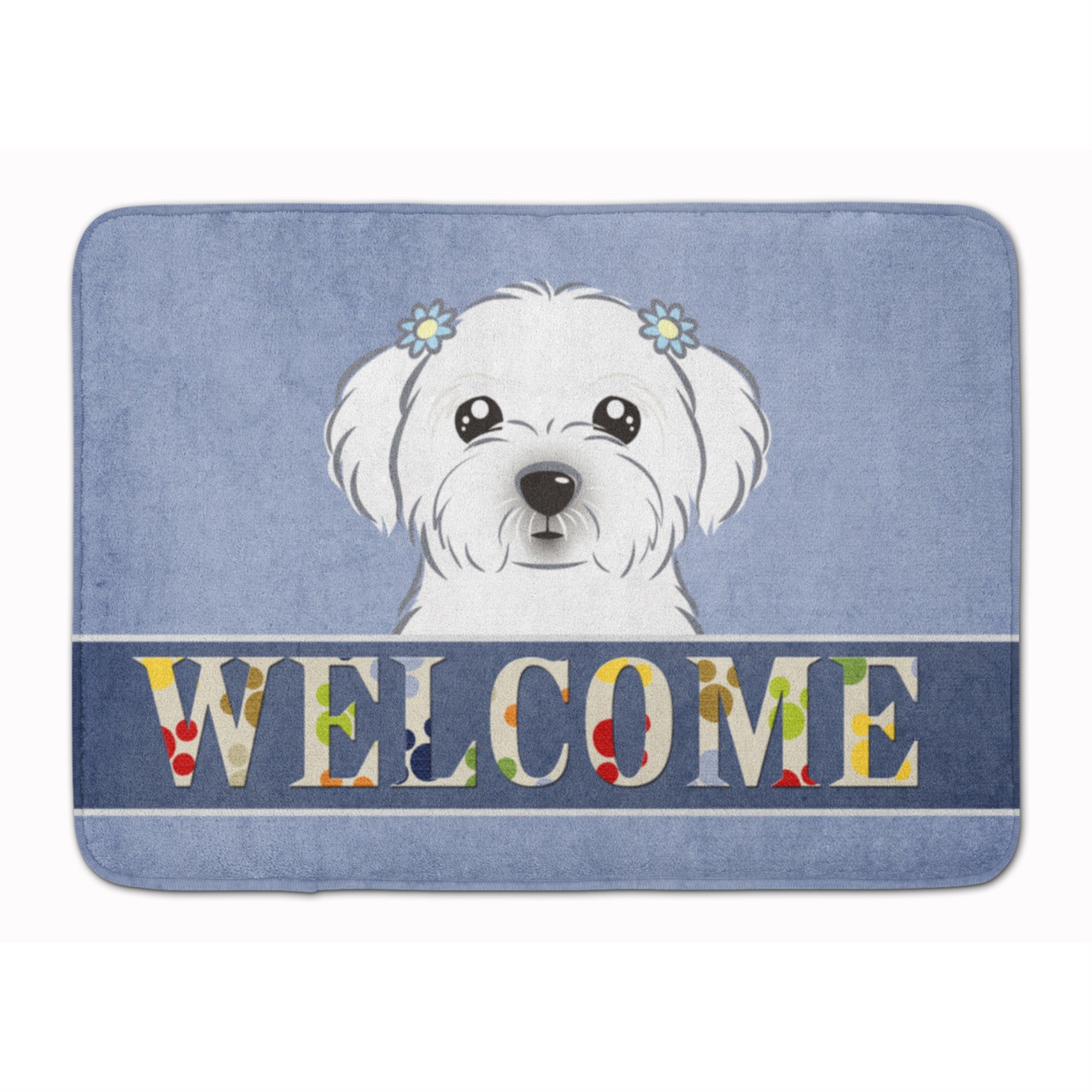 Caroline'S Treasures Maltese Welcome Floor Mat, 19 X 27, Multicolor