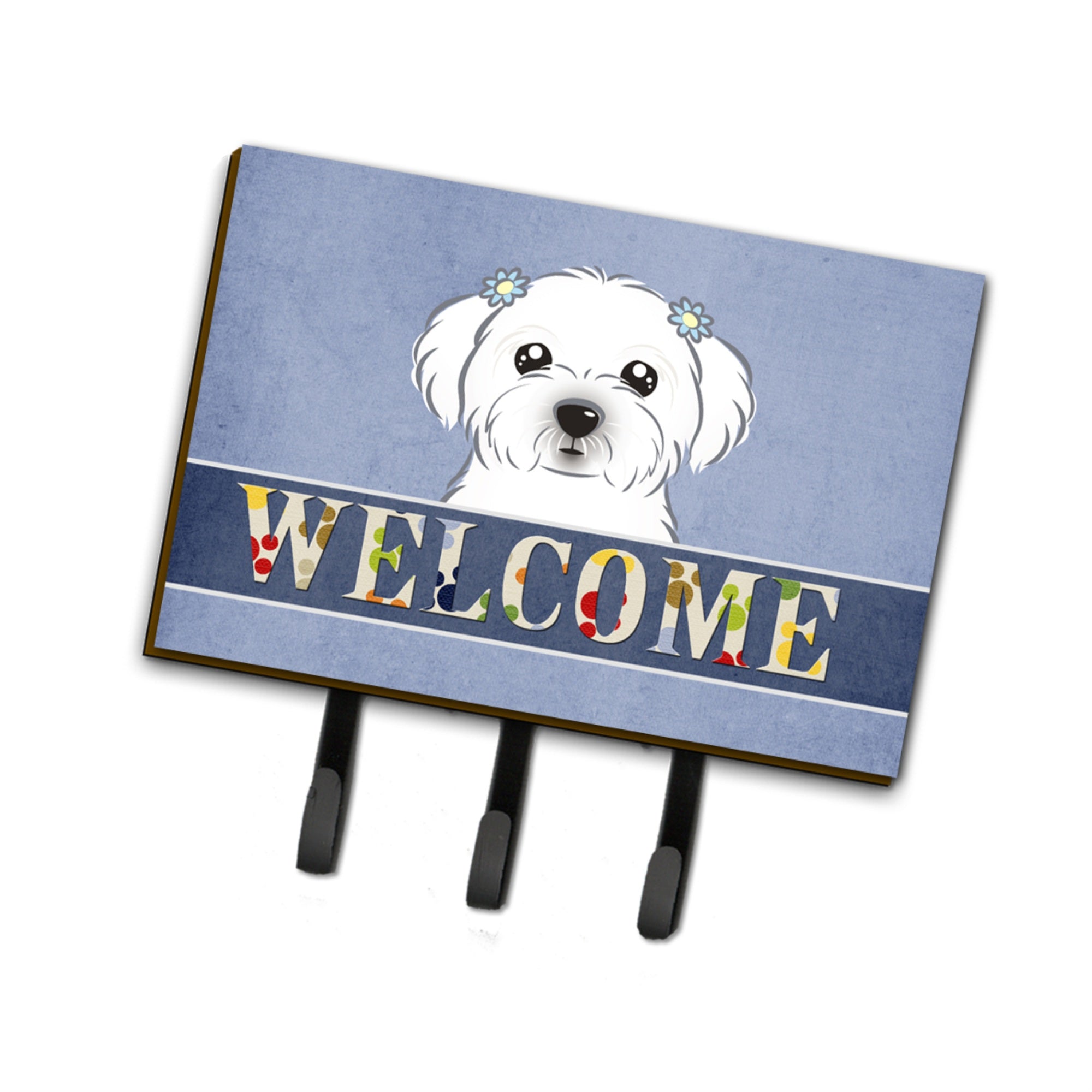 Caroline'S Treasures Bb1394Th68 Maltese Welcome Leash Or Key Holder, Large, Multicolor