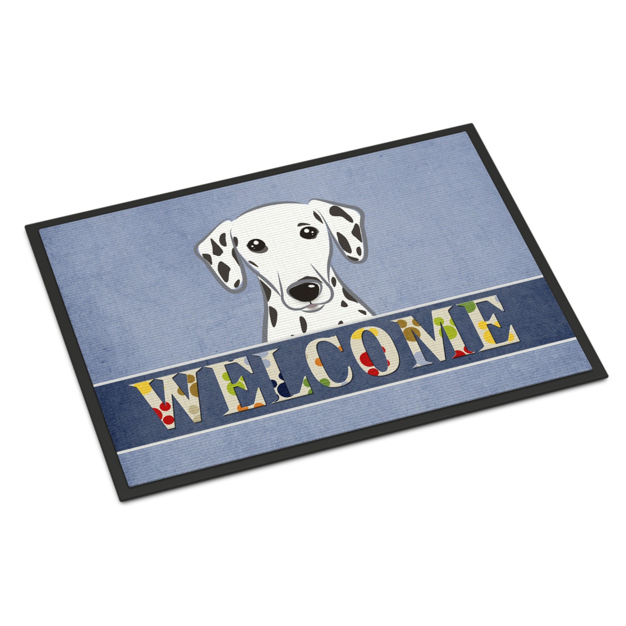 Caroline'S Treasures Bb1396Mat Dalmatian Welcome Indoor Or Outdoor Mat, 18 X 27, Multicolor