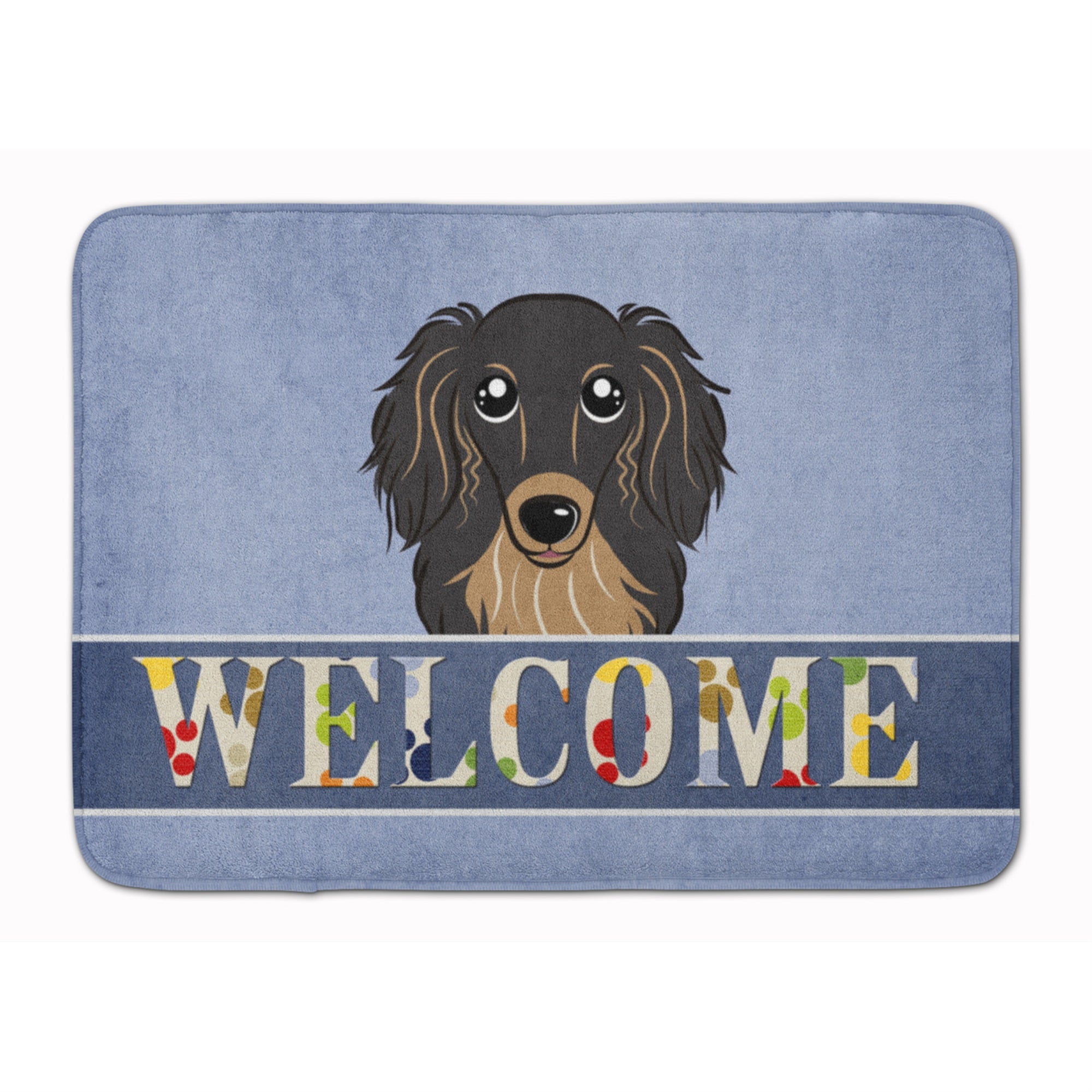 Caroline'S Treasures Longhair Black Tan Dachshund Welcome Floor Mat, 19 X 27, Multicolor